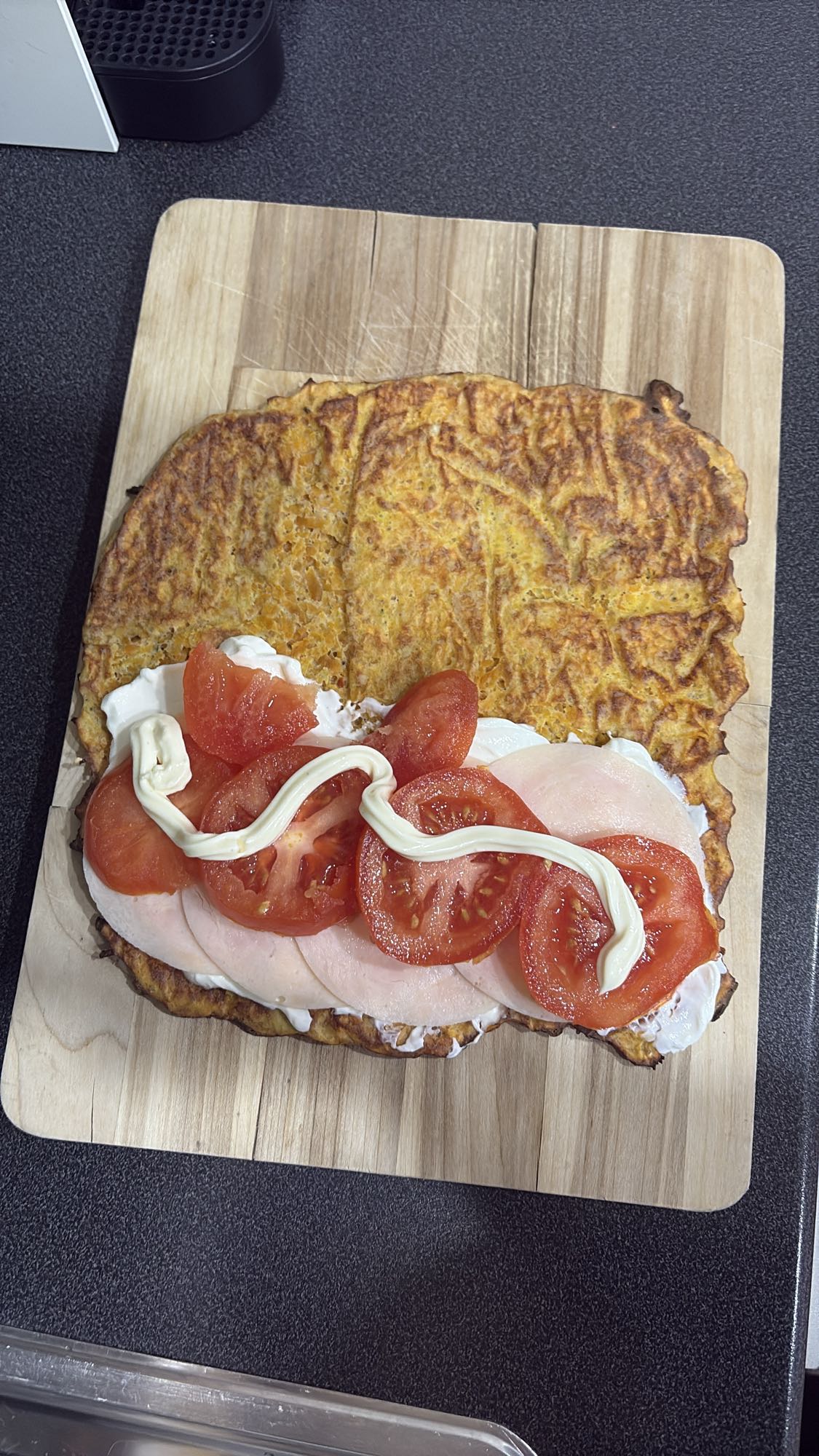 Søtpotetlompe med pålegg