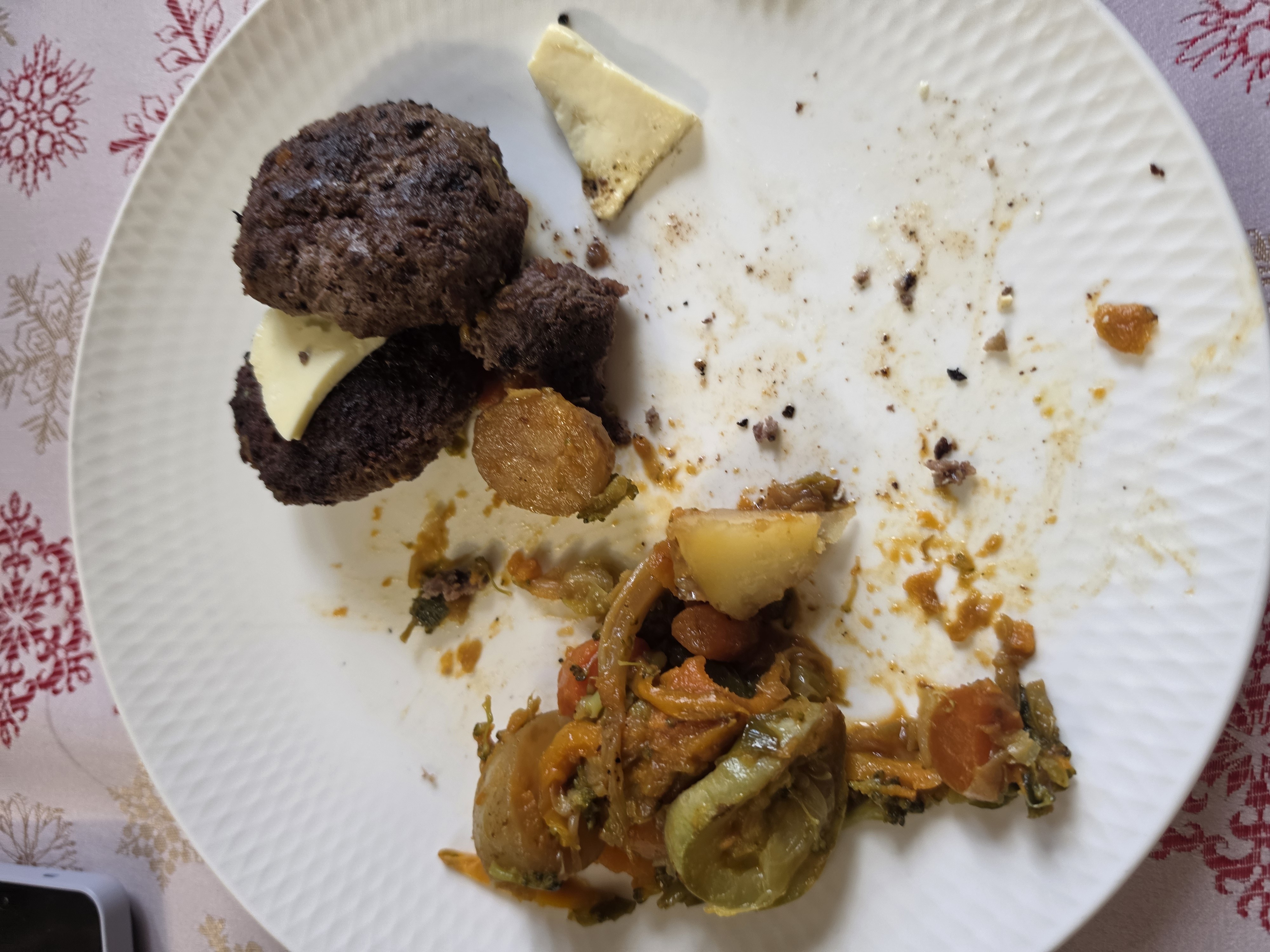 Beef Patties Veg Plate