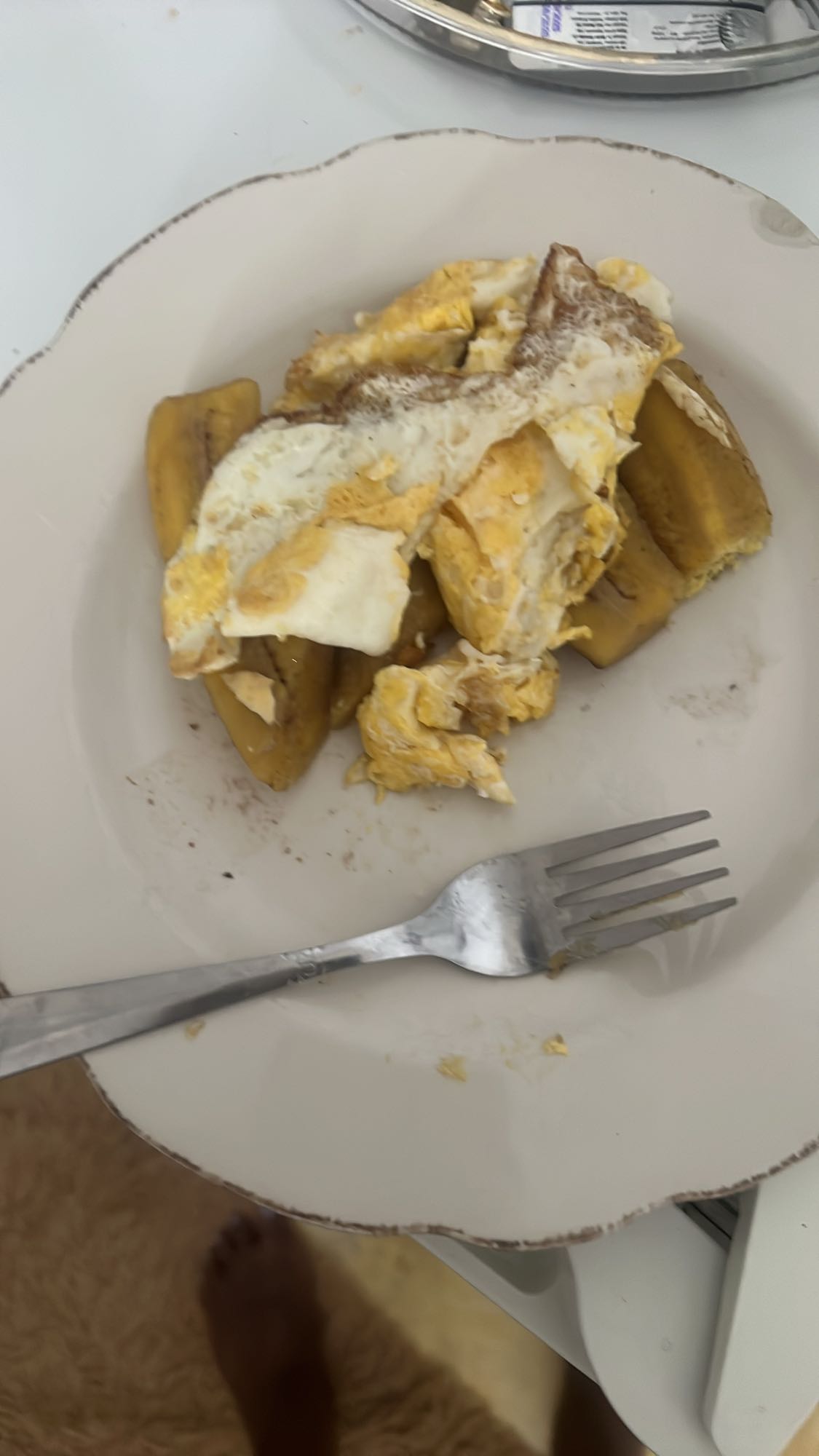 huevo con plátano