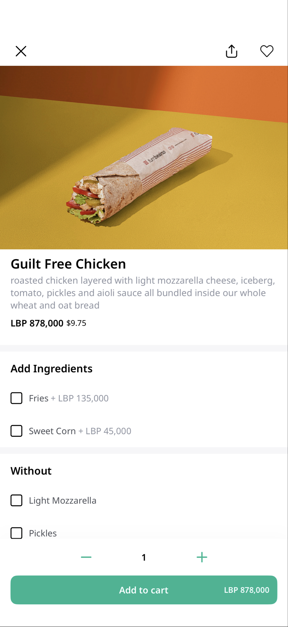 Guilt Free Chicken Half Sandwich No Tomato