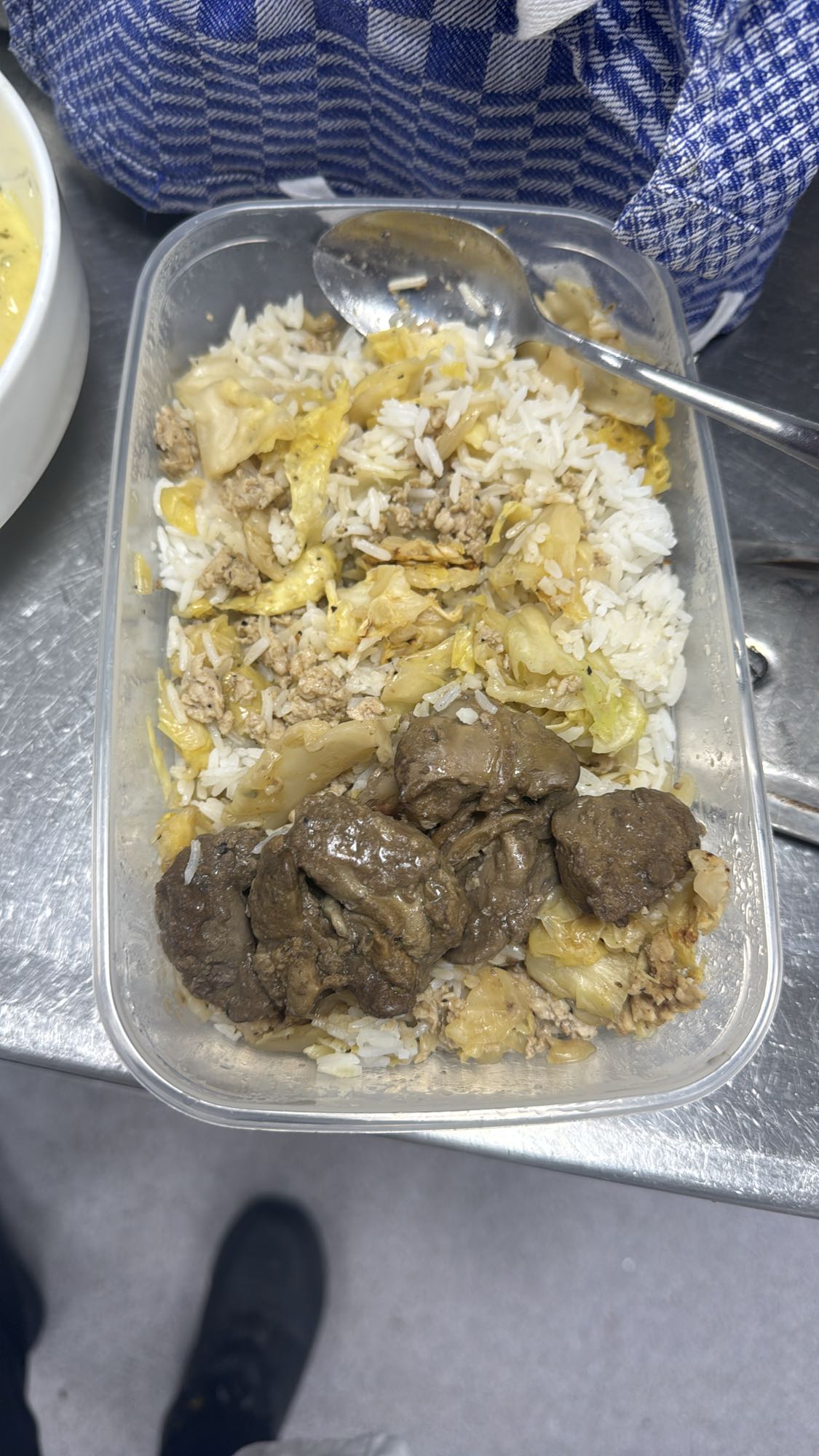 Ris med kål och kött