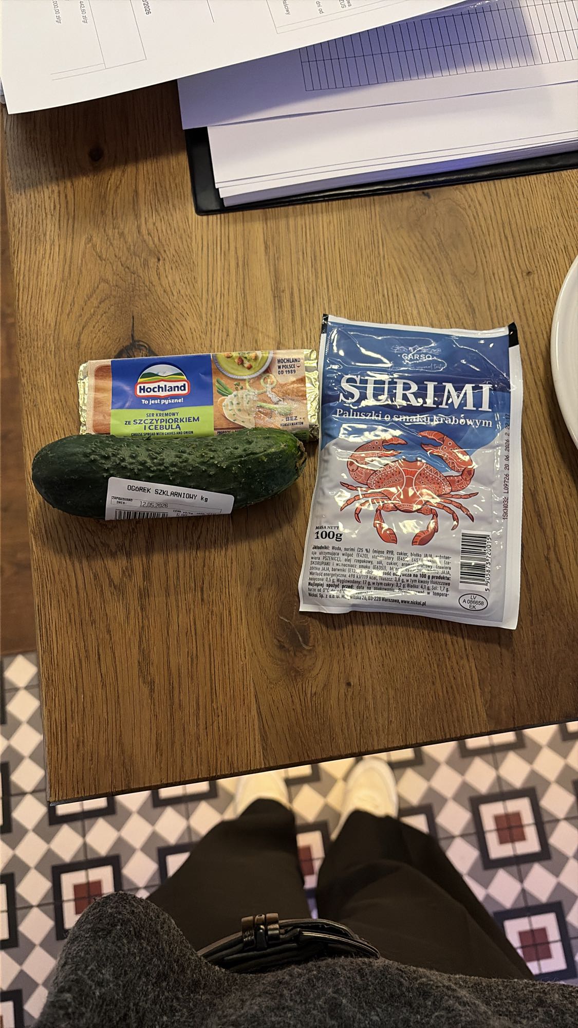 Сурими с огурцом и сыром