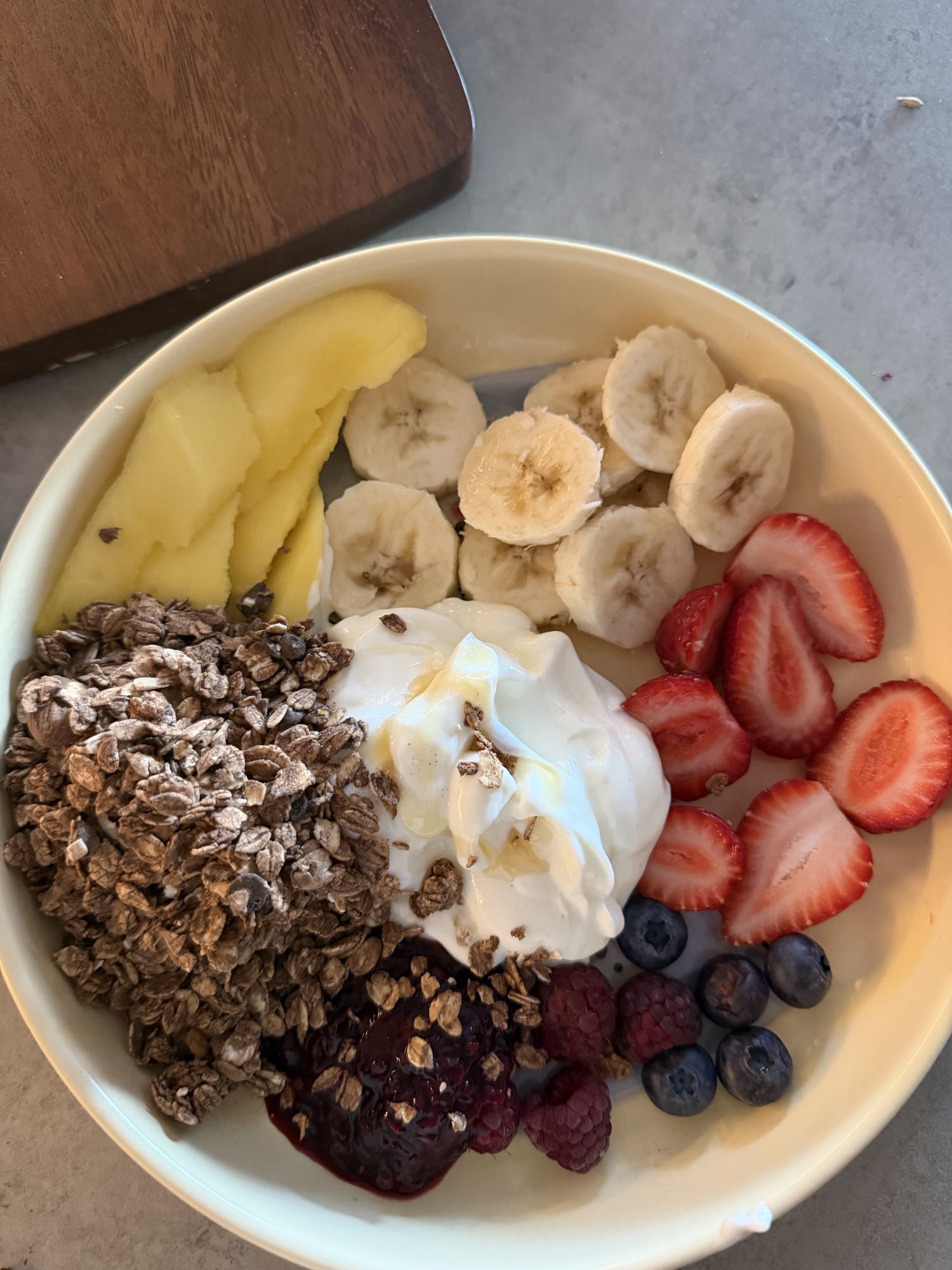 bol de yogur con fruta