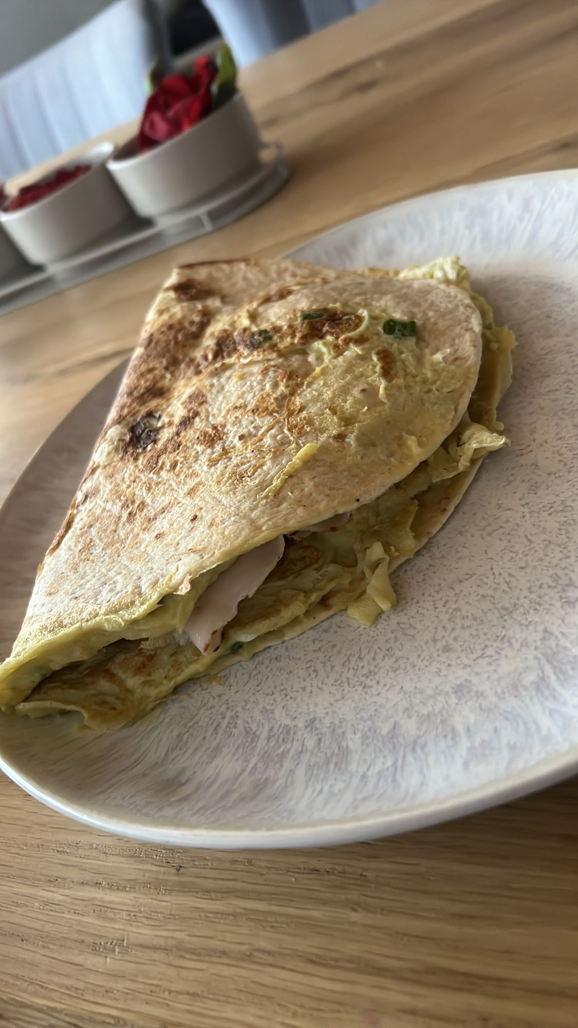Omelett-Wrap mit Huhn