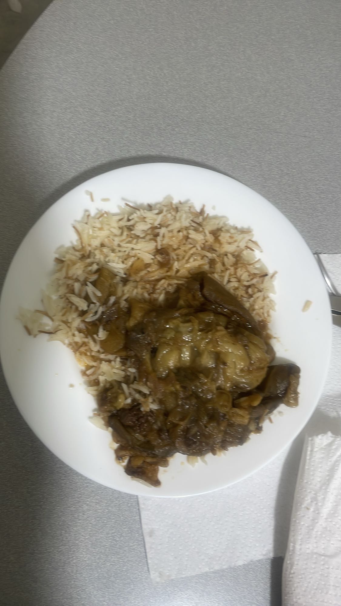 Rice with chicken stew