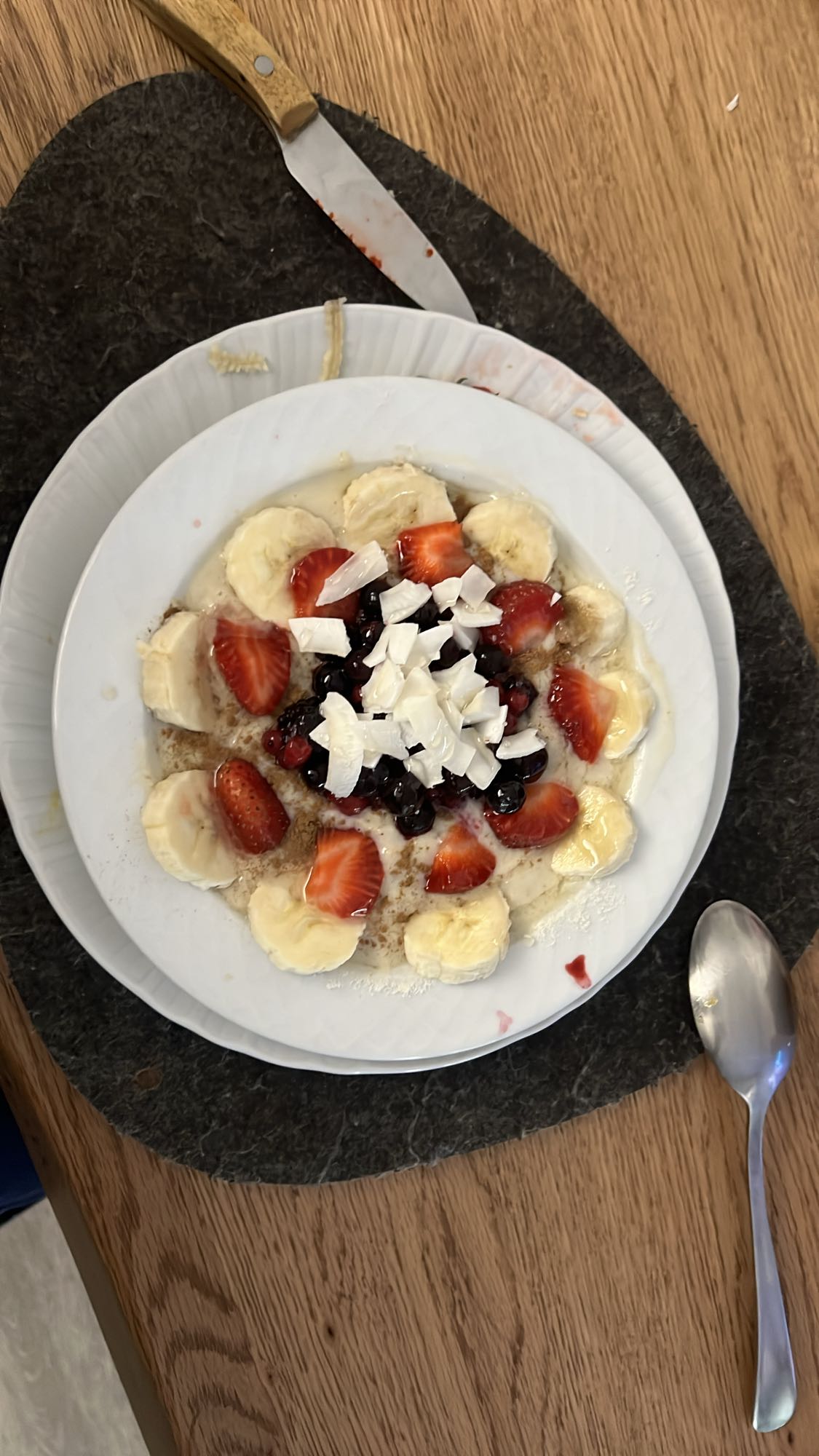 Porridge con frutta
