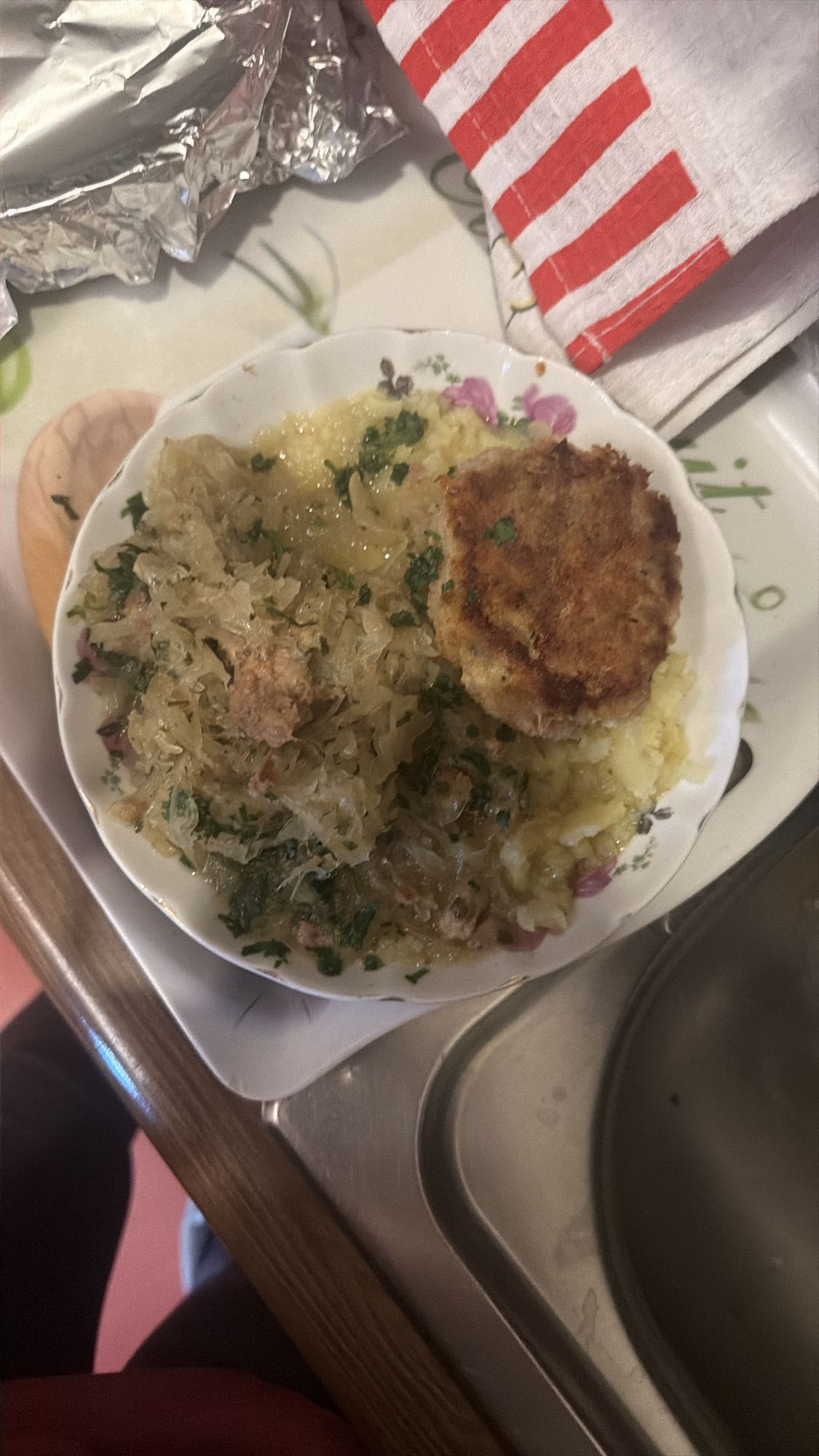Kotlet z kapustą i puree