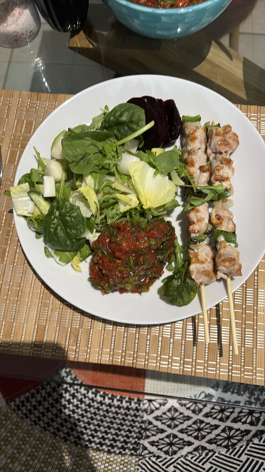 Chicken Skewers Salad