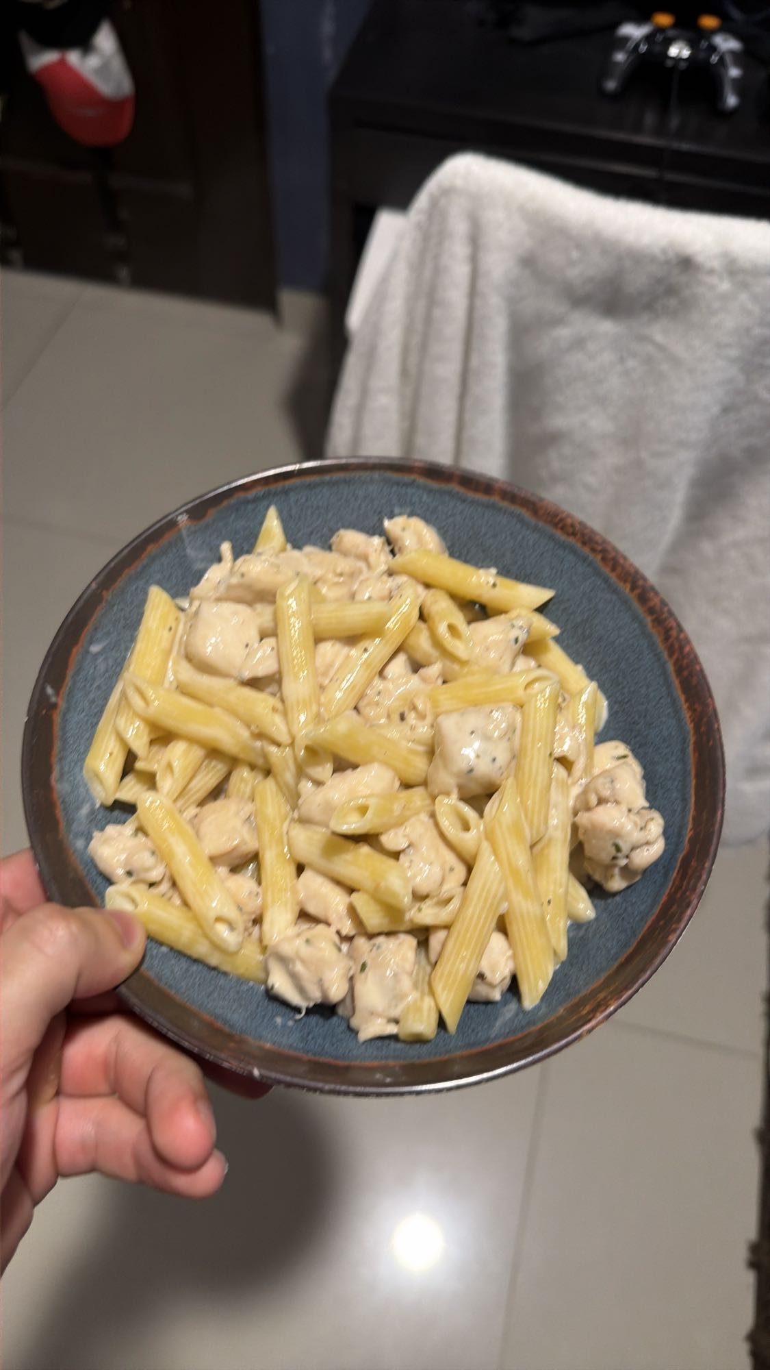 pasta cremosa con pechuga