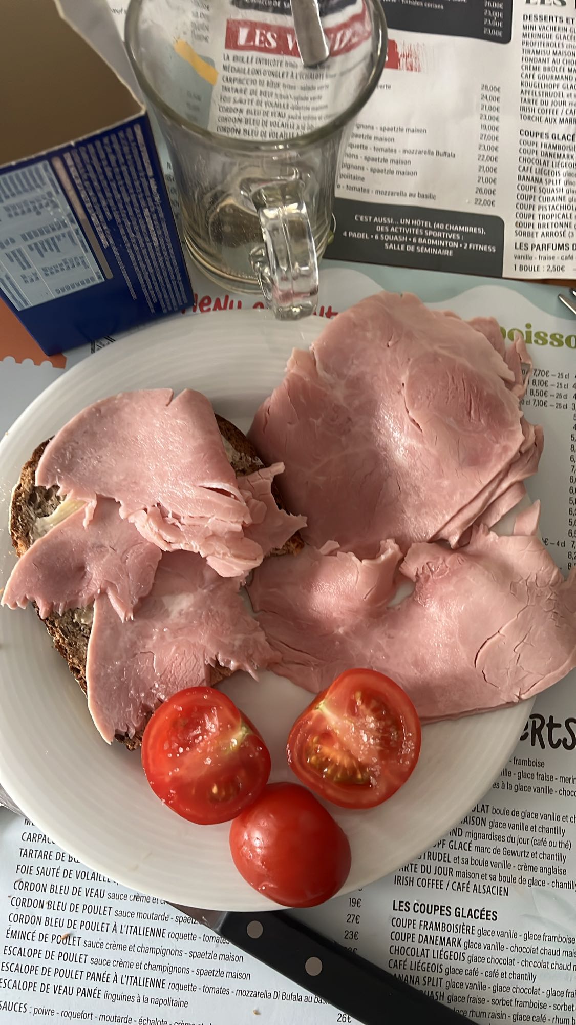 Tartine jambon tomate