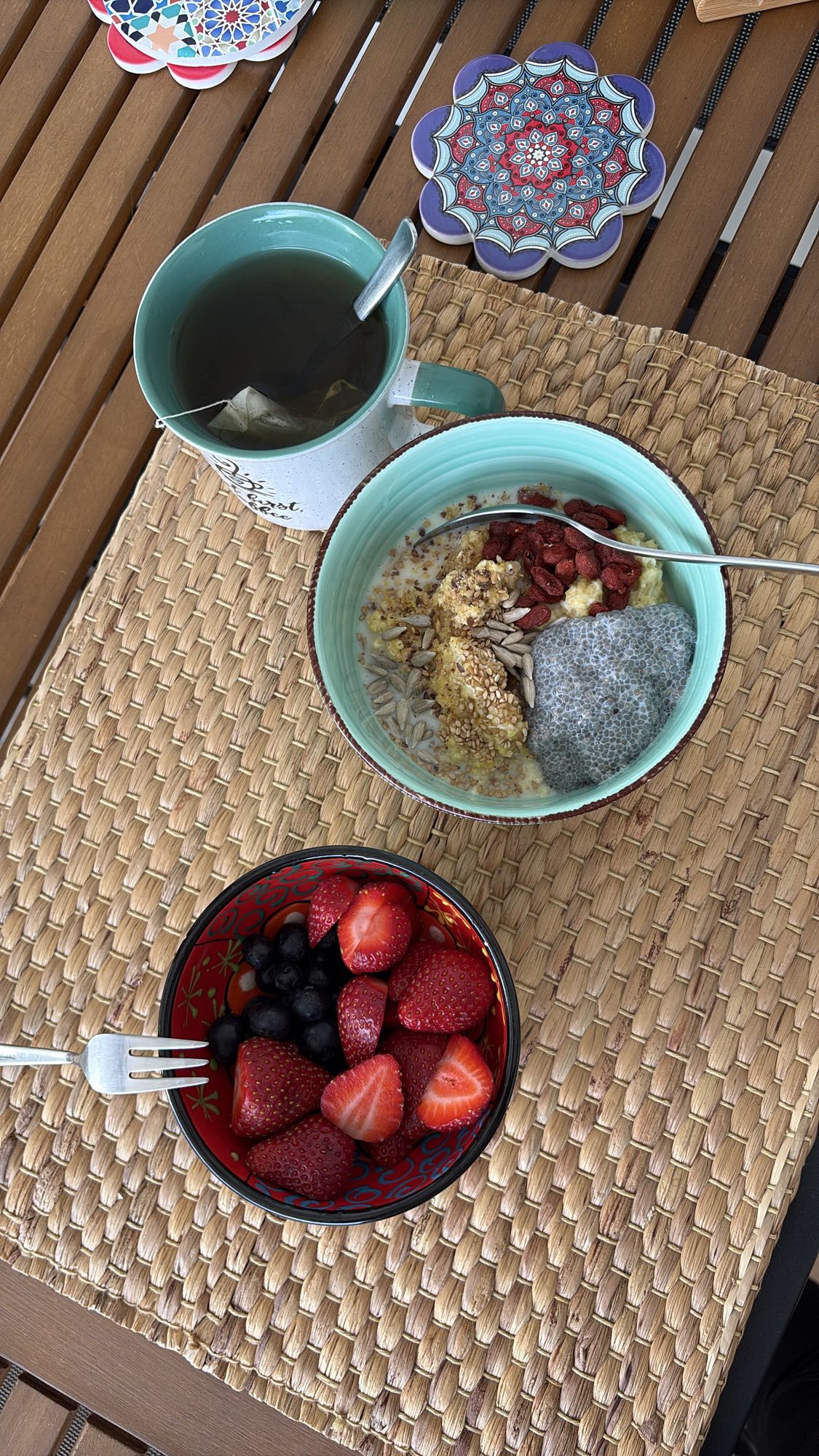 Millet Porridge Berry Breakfast with Eggs