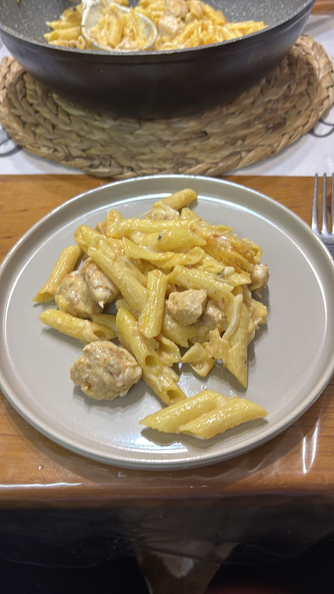 Tejszínes csirkés penne