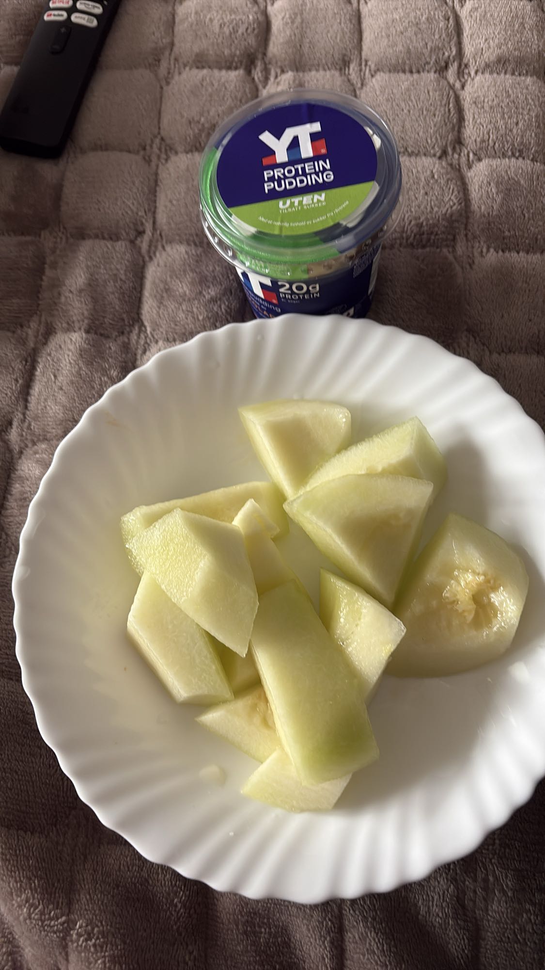 Proteinpudding med melon