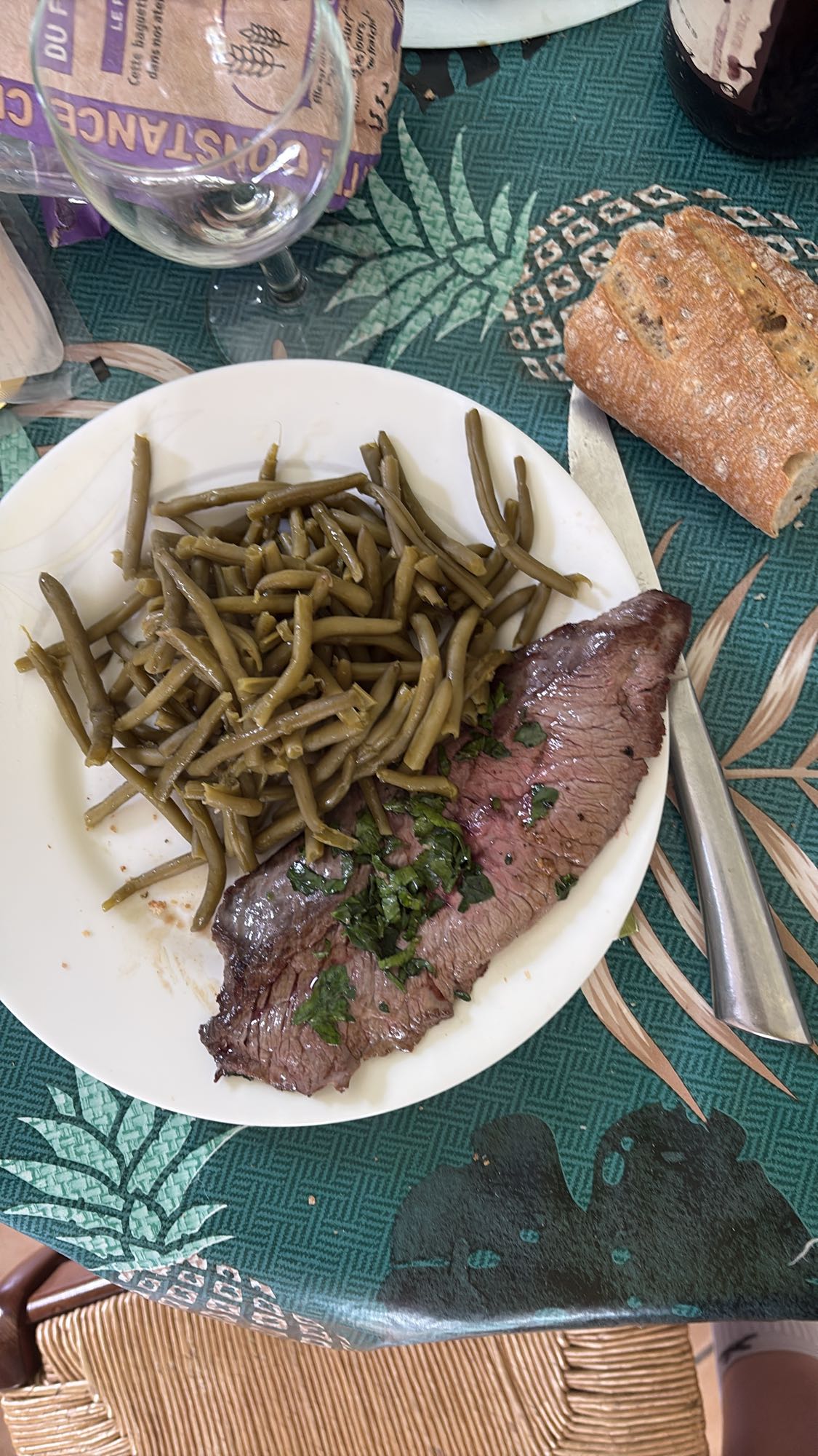 Steak et haricots verts