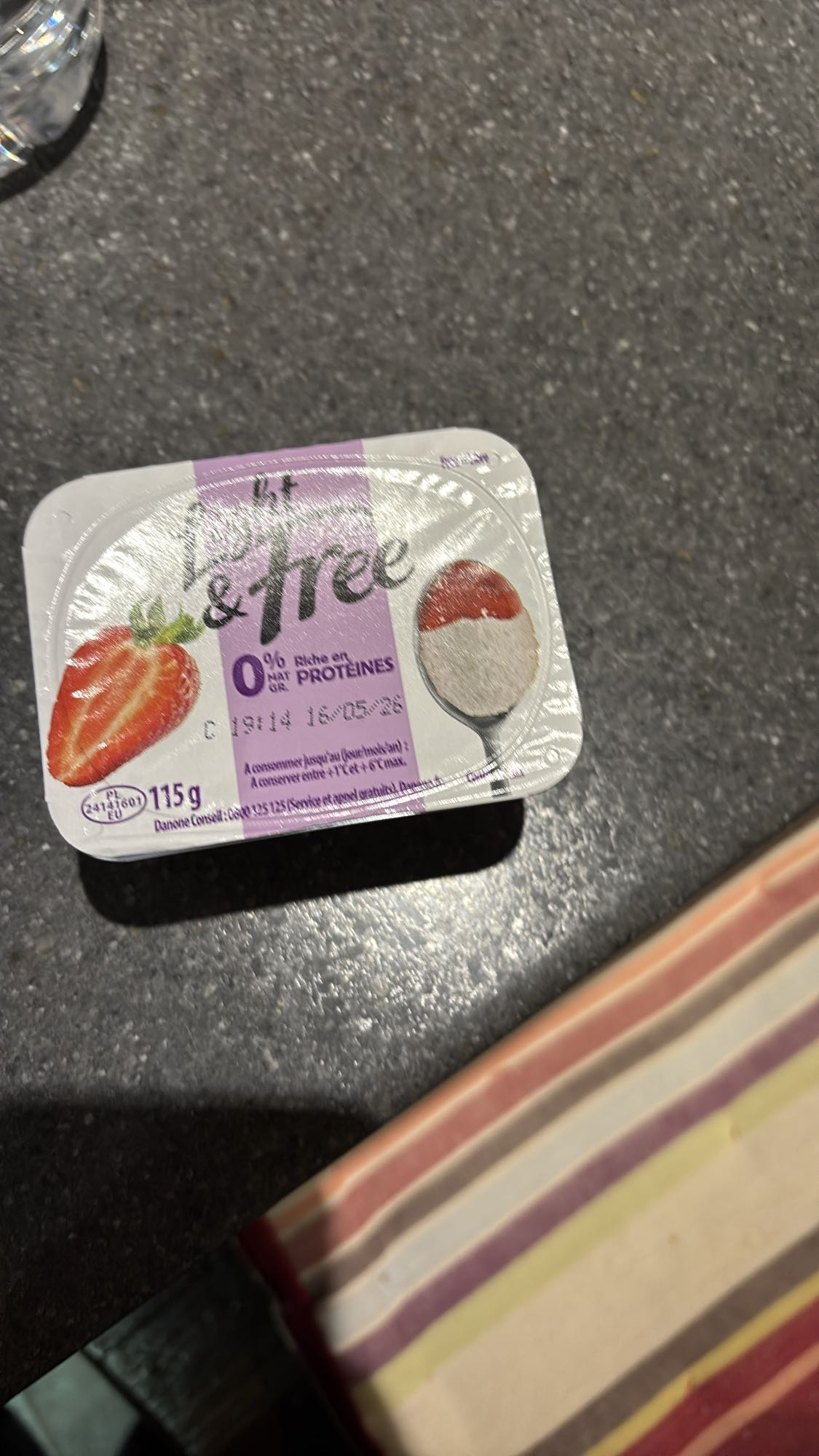 Yaourt fraise protéiné 0%