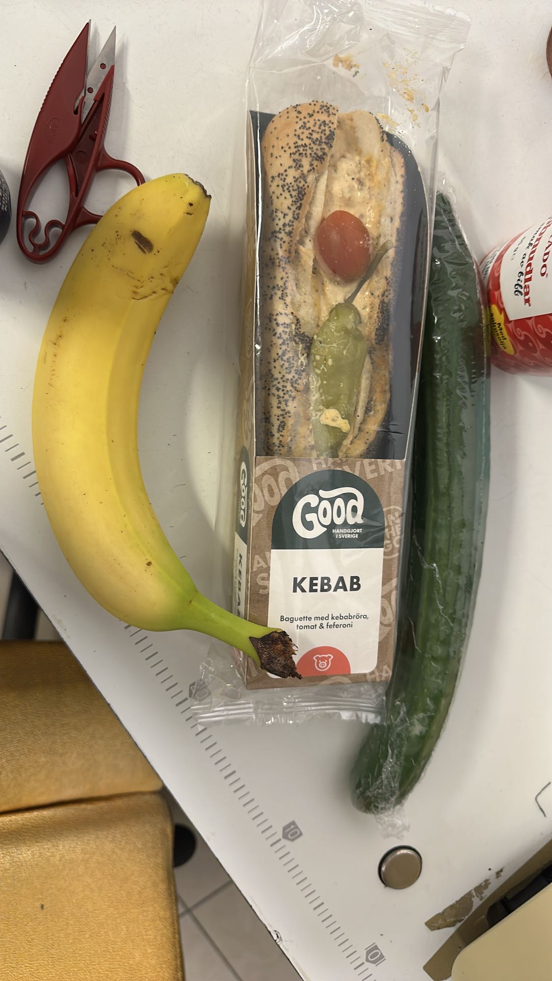 Kebabbaguette med frukt