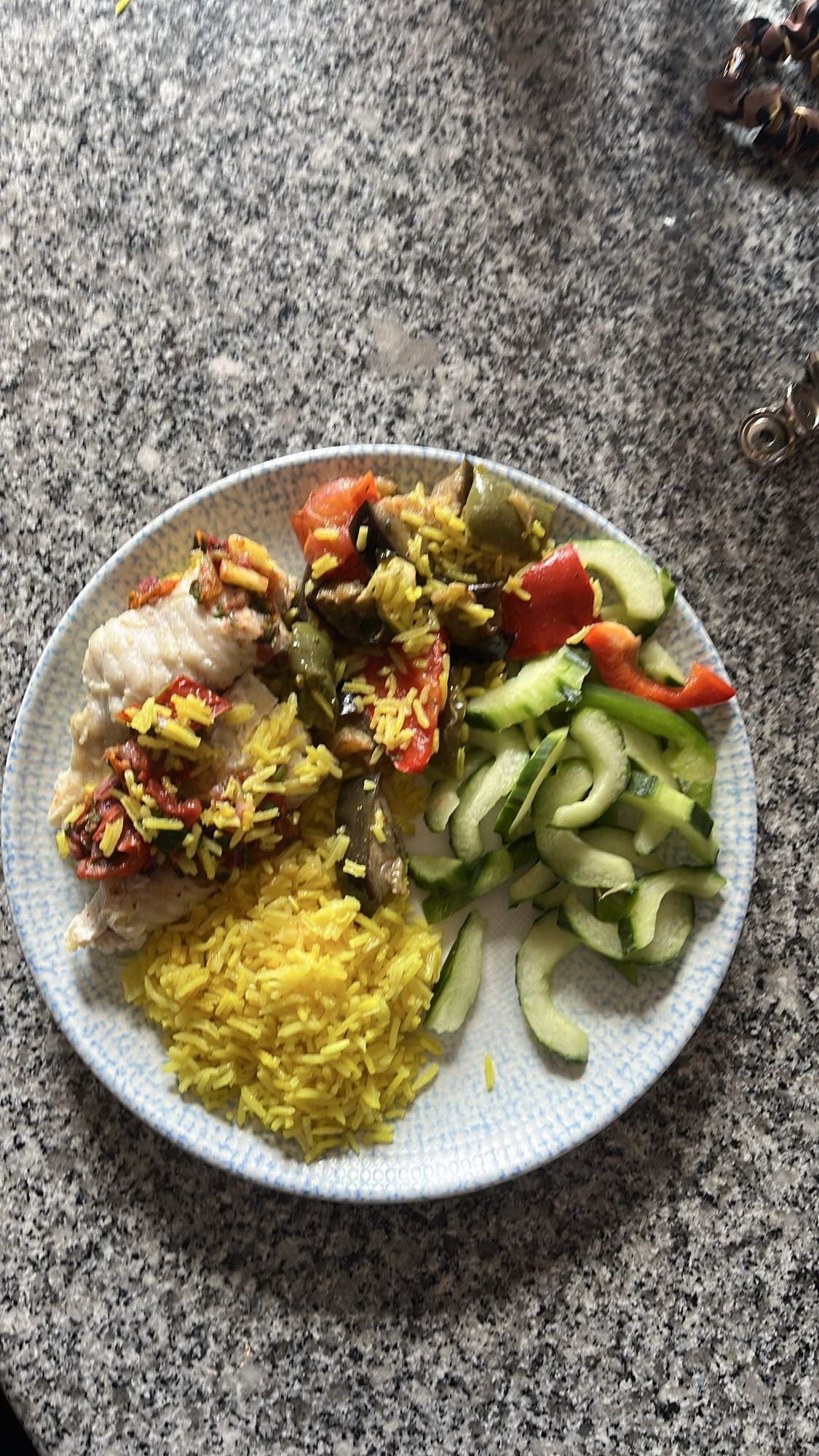 Poisson riz et légumes