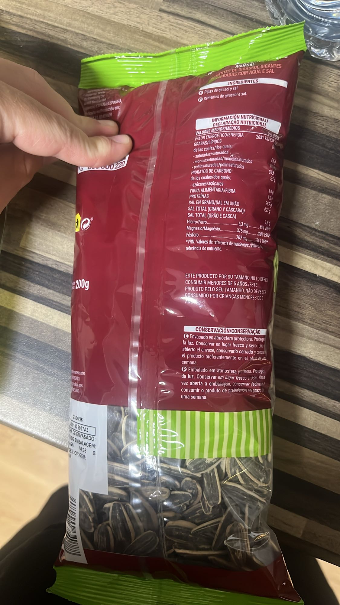 pipas de girasol saladas