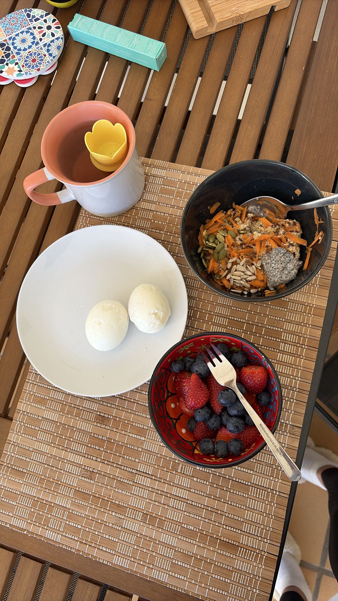 Eggs Fruit Quinoa Porridge Bowl