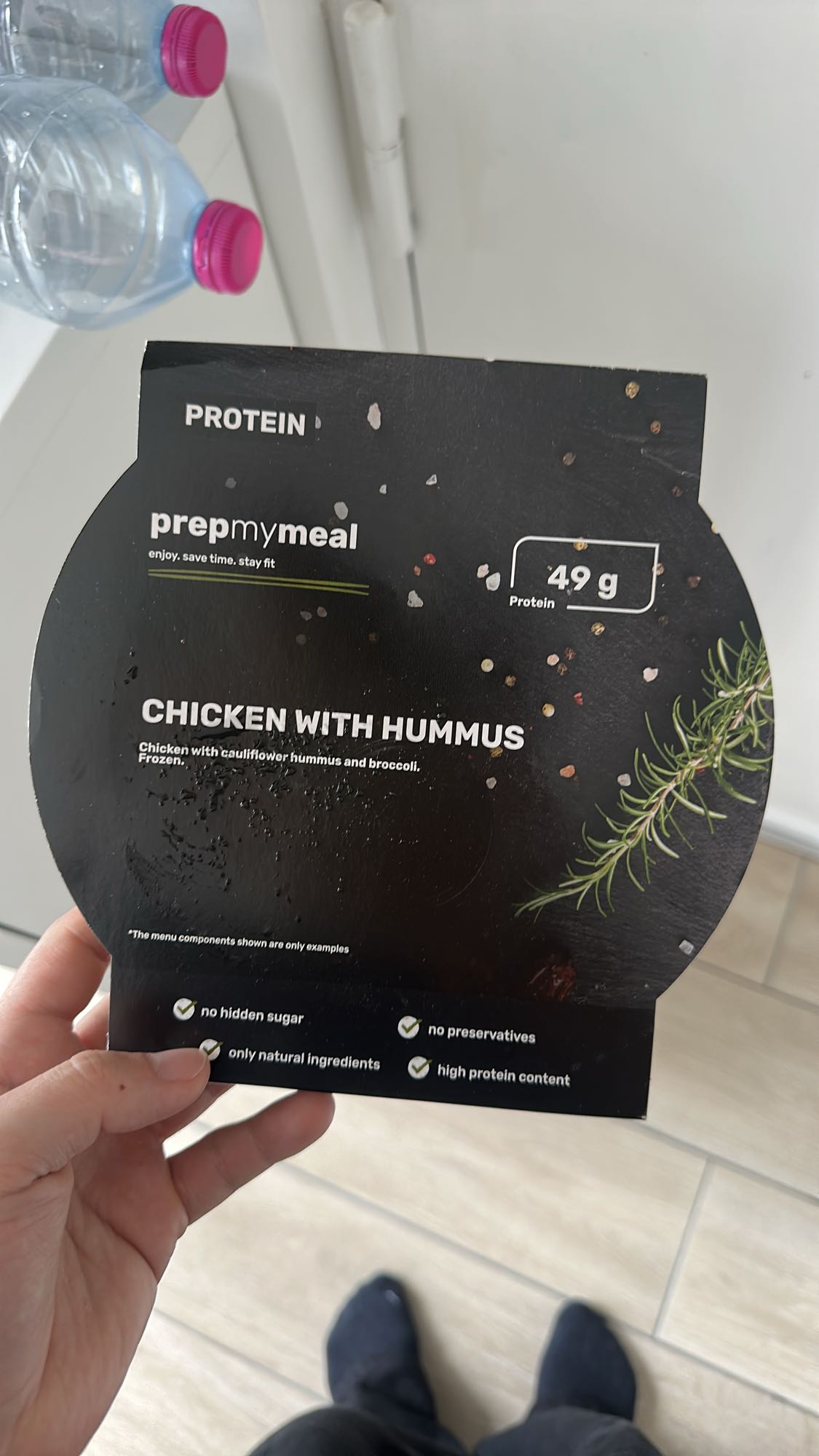 Poulet avec houmous