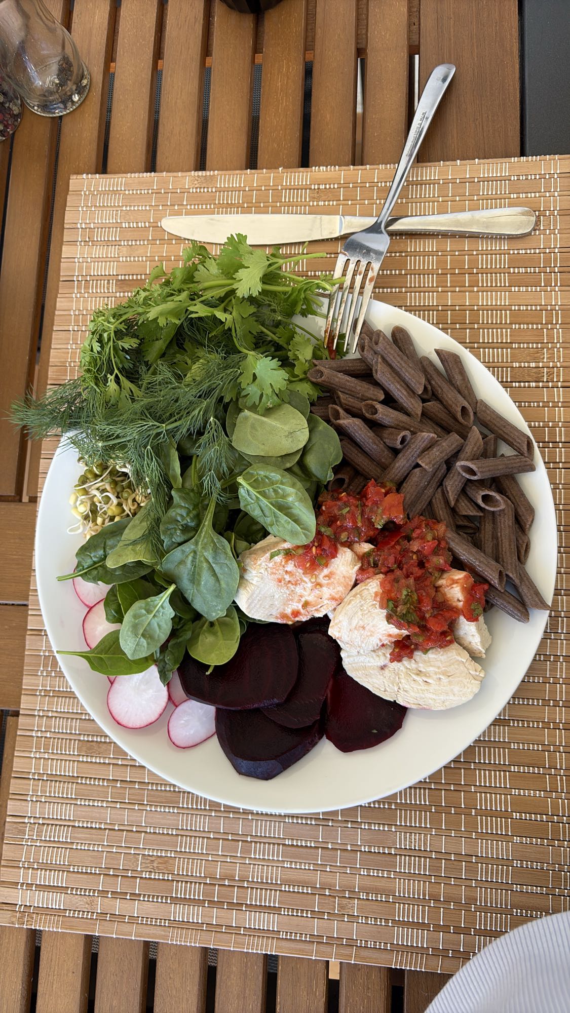 Chicken Buckwheat Pasta Salad Plate