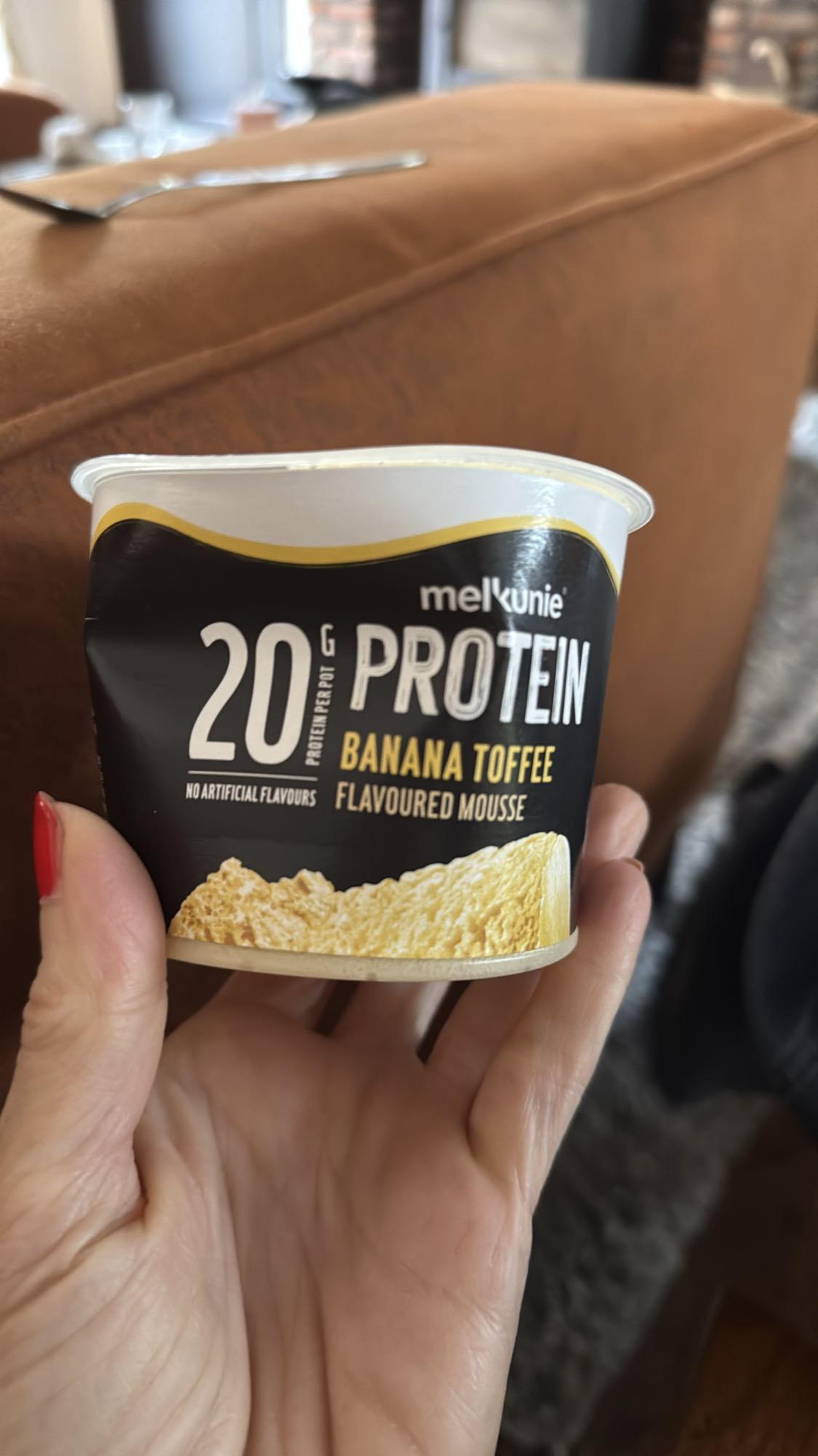 proteïnemousse banaan toffee