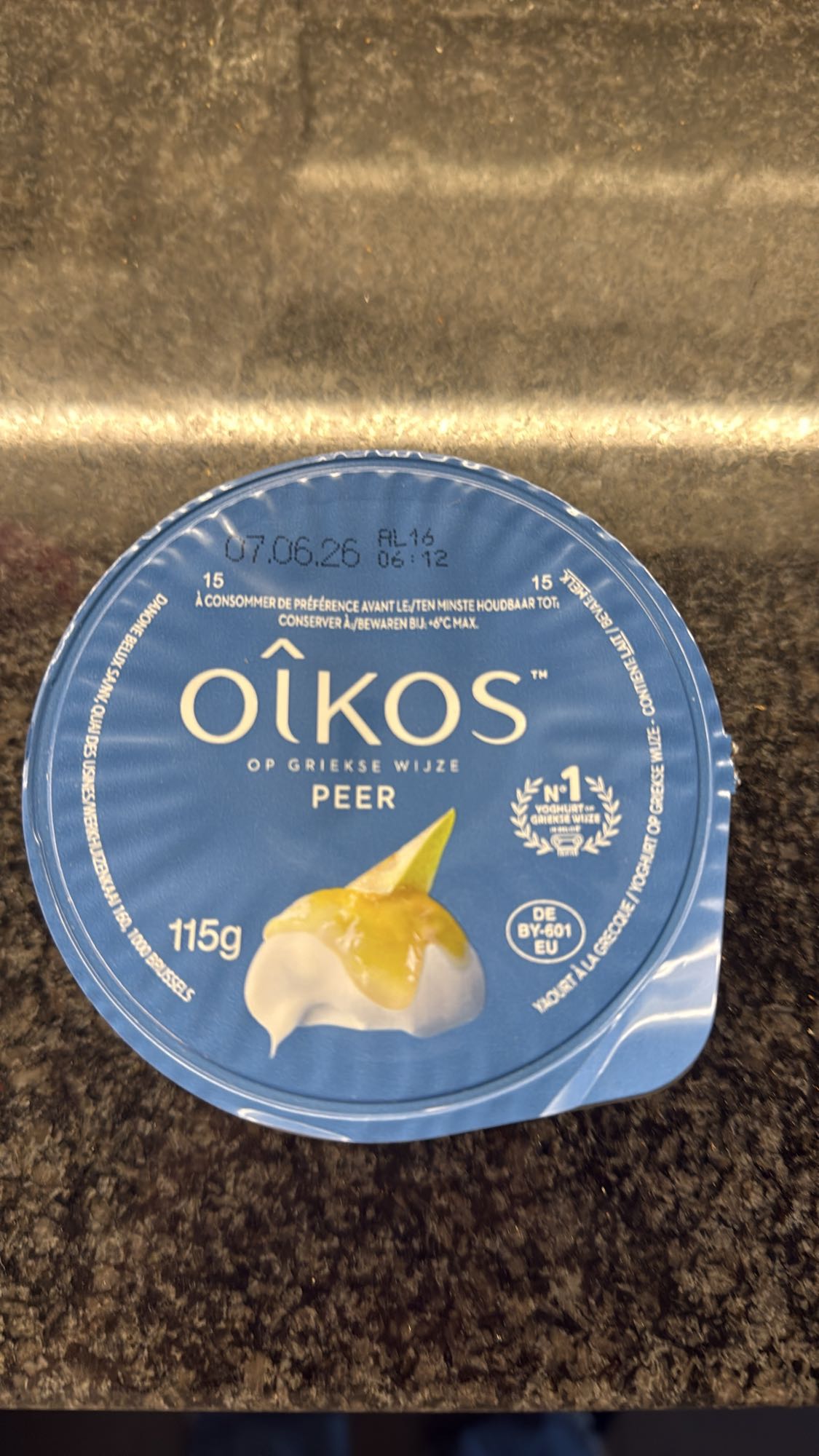 Griekse yoghurt peer