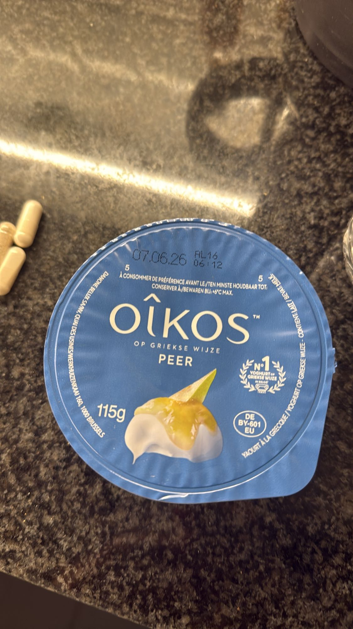 Griekse yoghurt peer