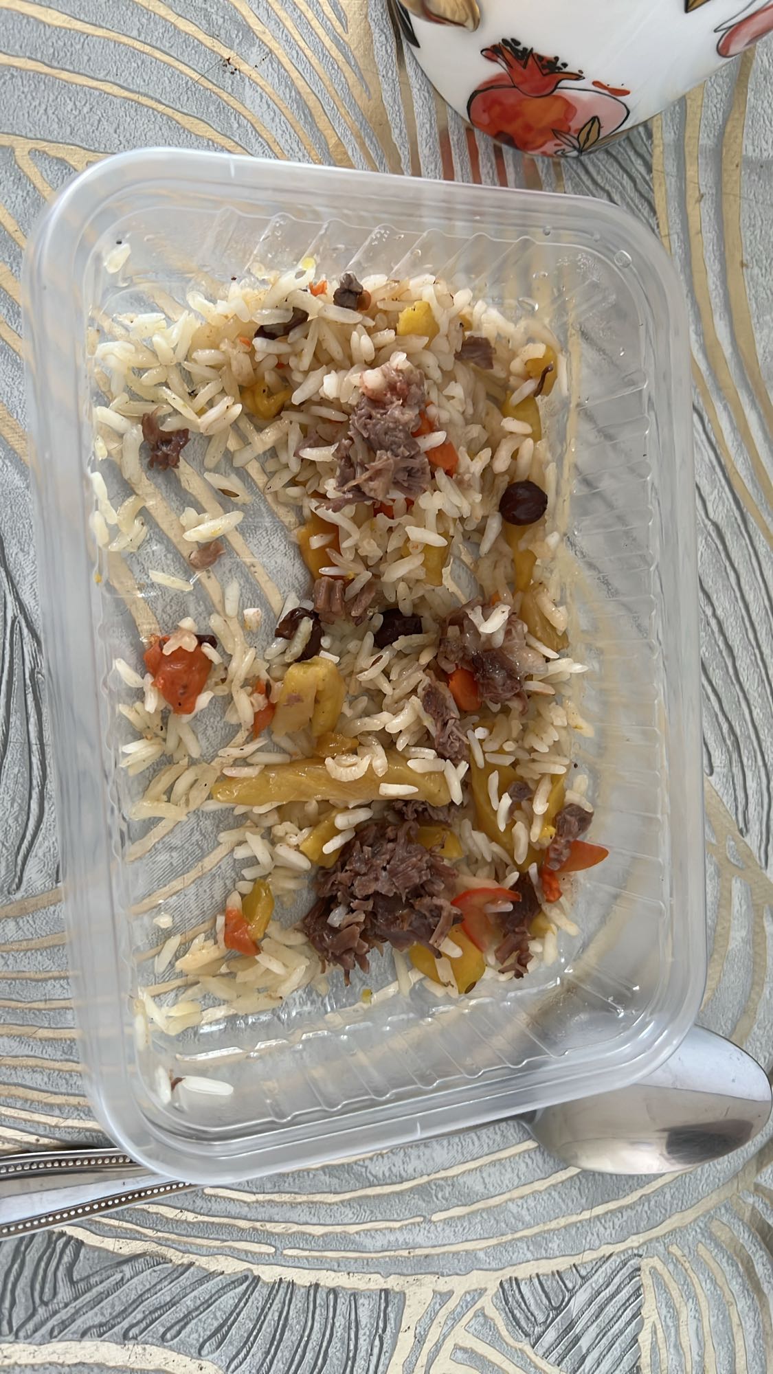 Рис с мясом и перцем