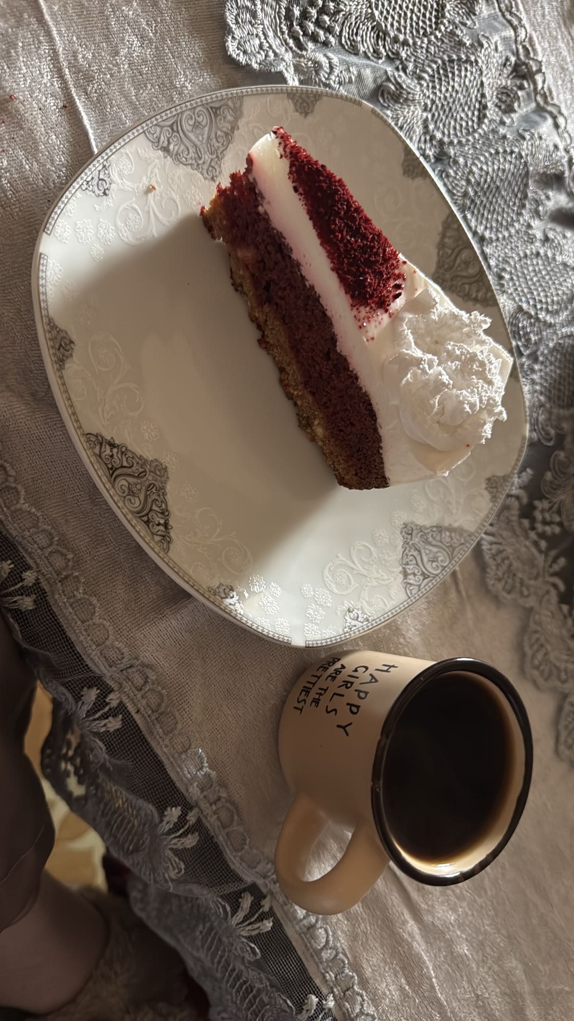 Red velvet cake slice