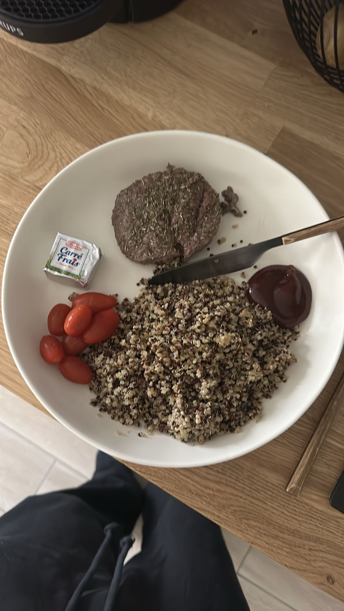 Steak quinoa et tomates