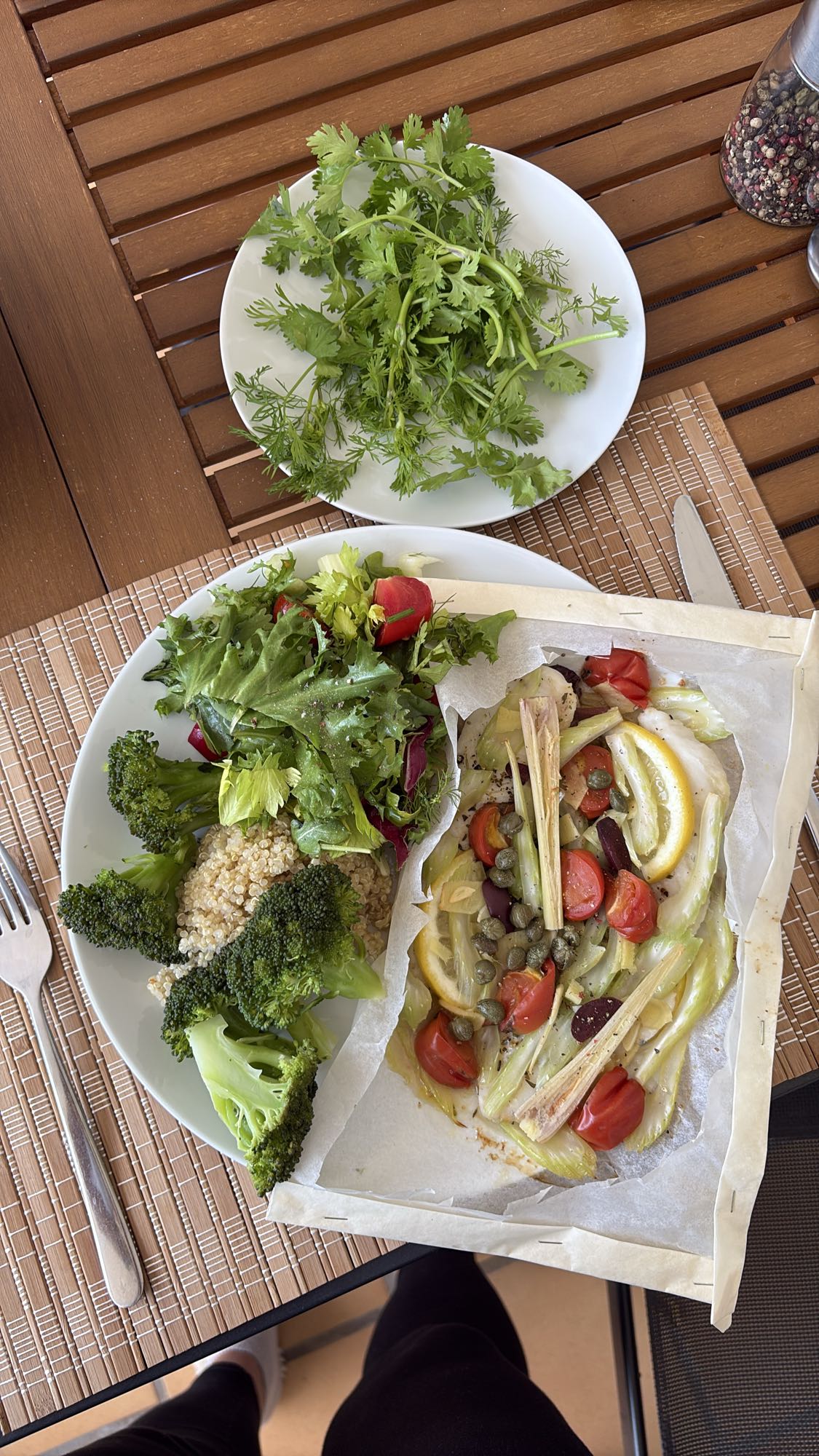 Baked Fish Veg Plate