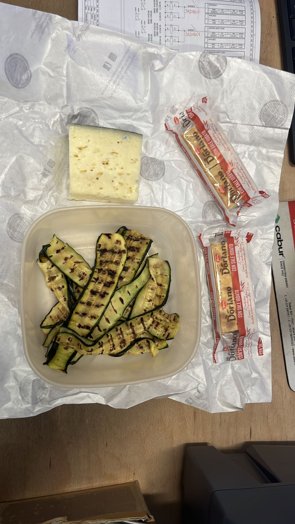 Zucchine grigliate e snack