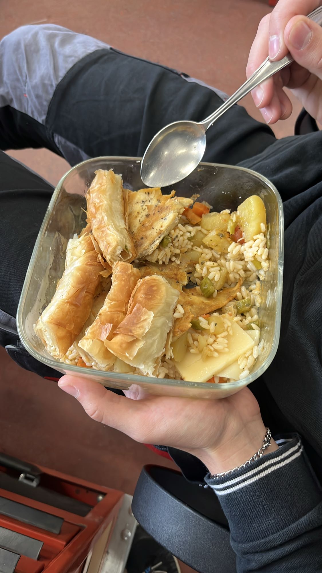 Riso pollo e sfoglia