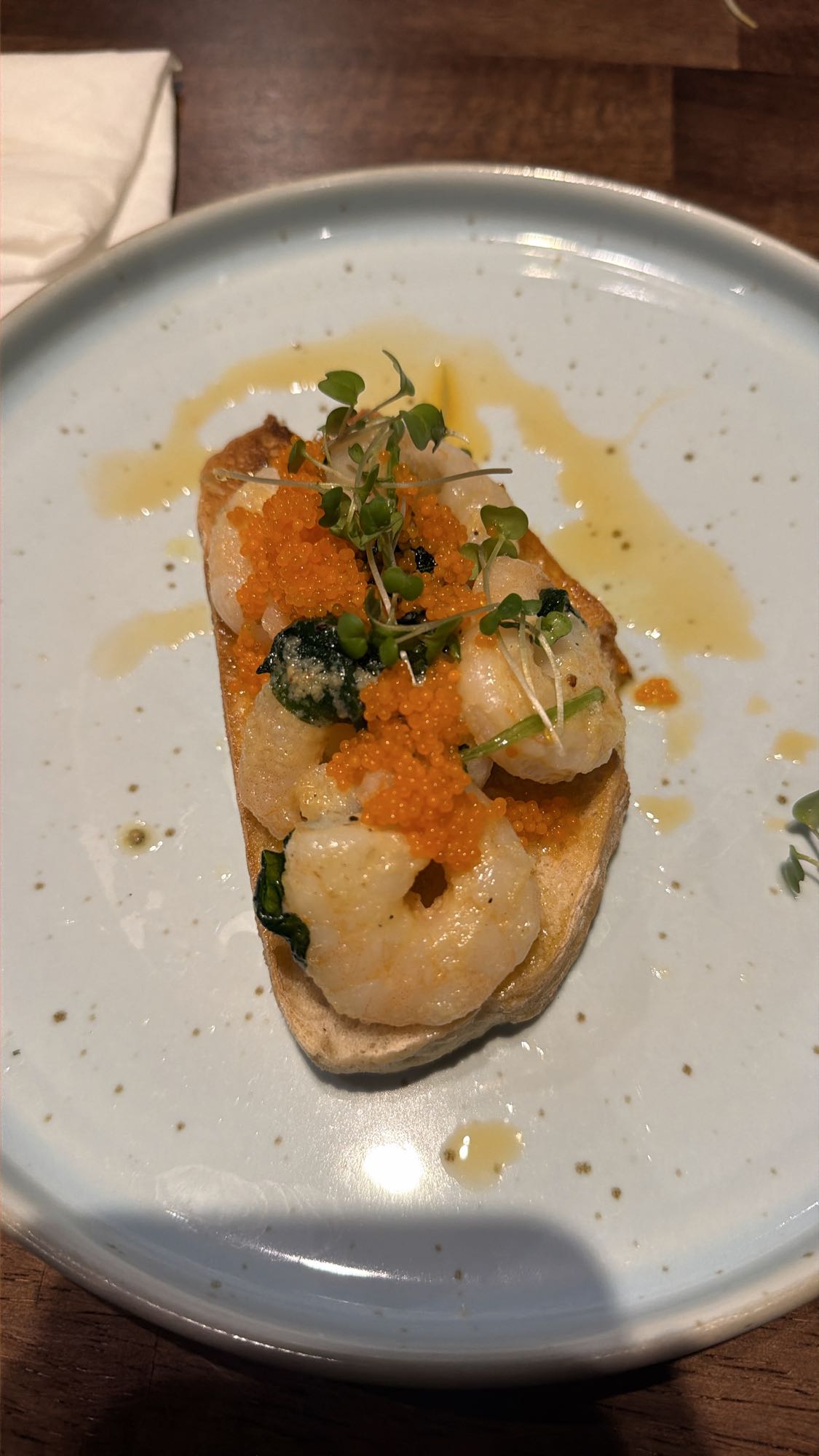 Bruschetta con gamberi