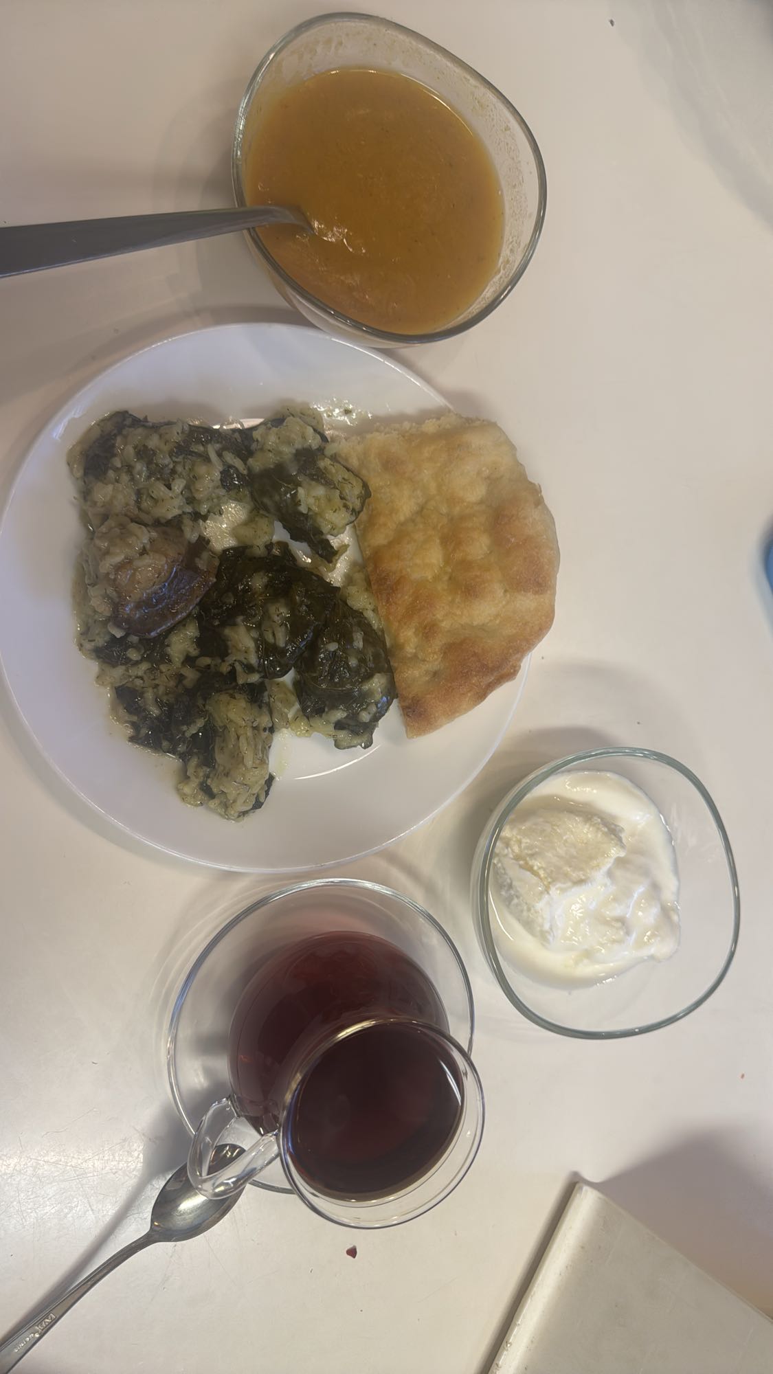 Fyllda vinblad med soppa
