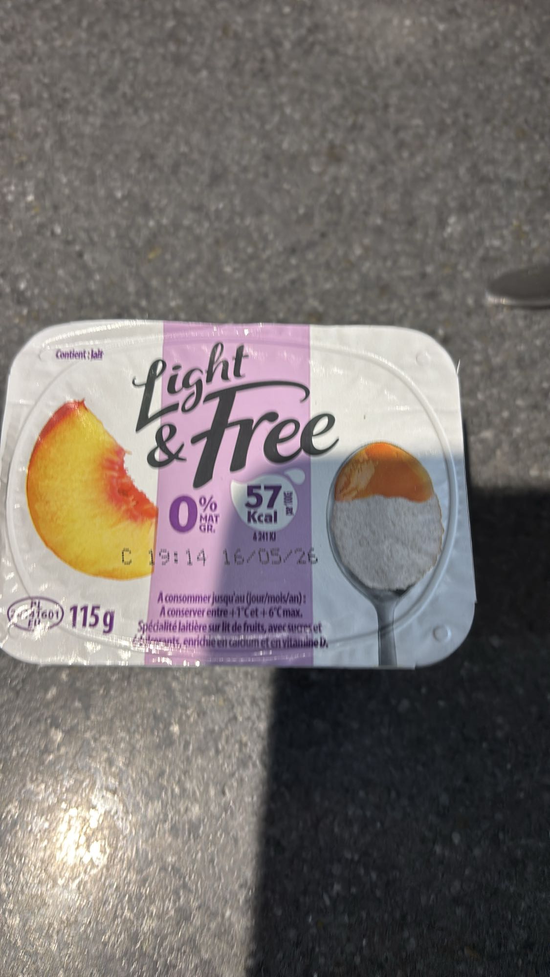 Yaourt pêche light