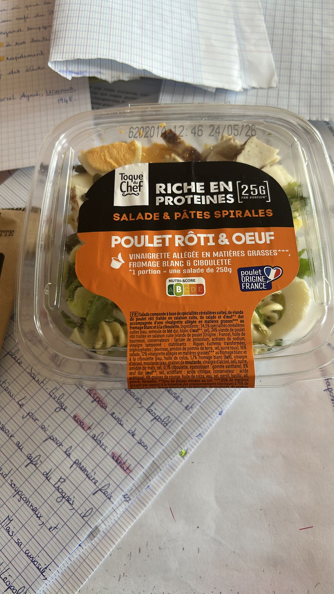 Salade pâtes poulet œuf