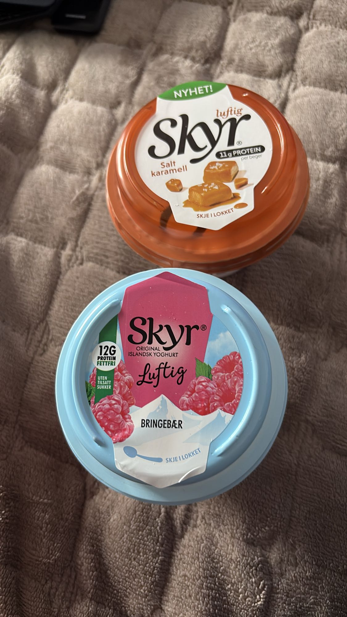 Skyr bringebær og karamell
