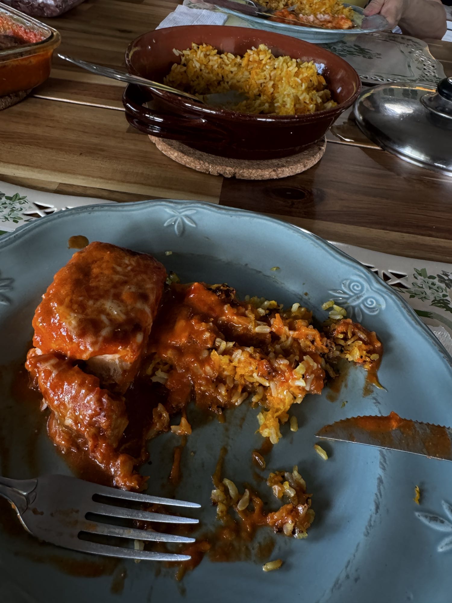 Pollo con arroz al horno