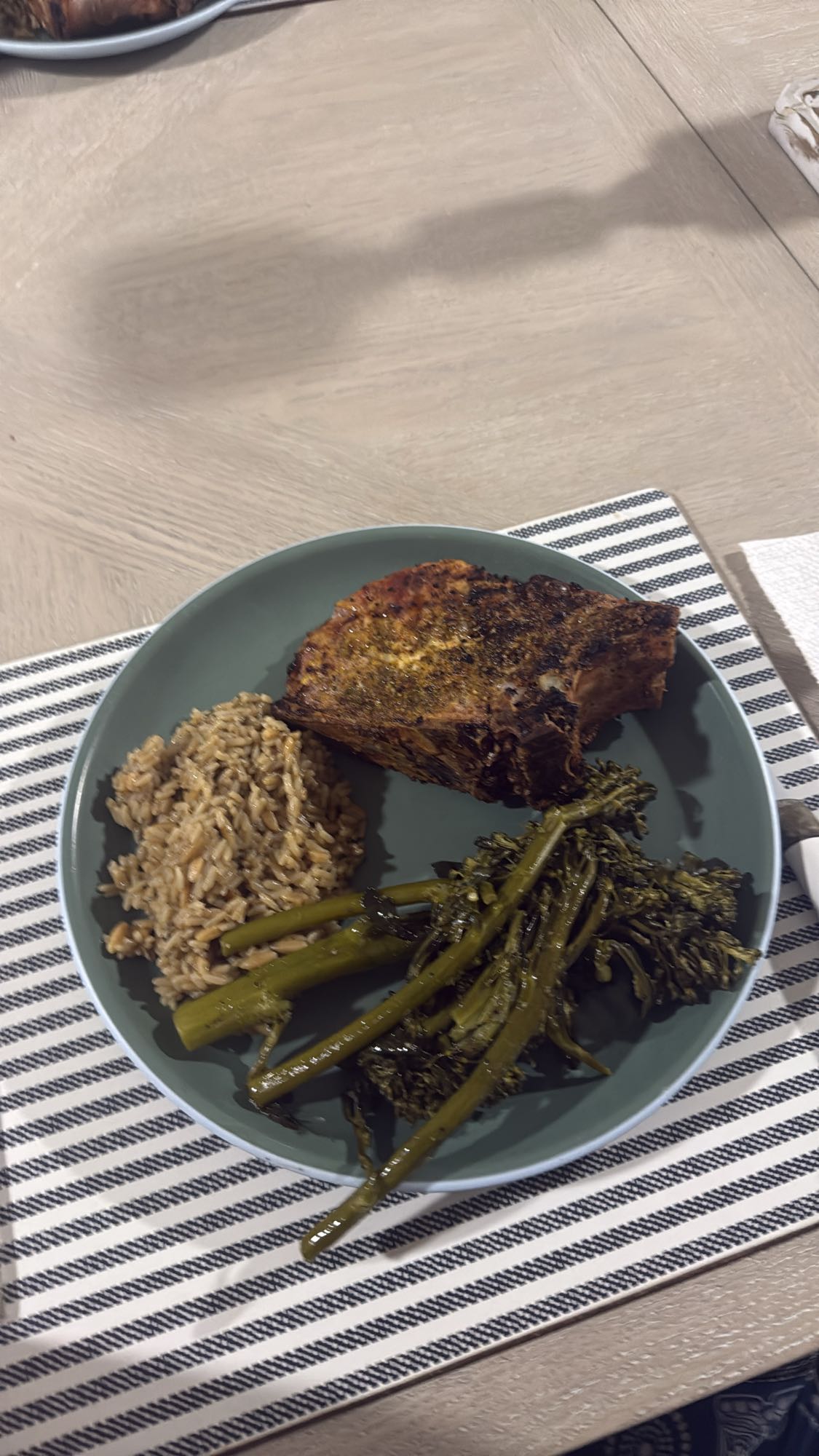 Pork Chop Rice Broccolini