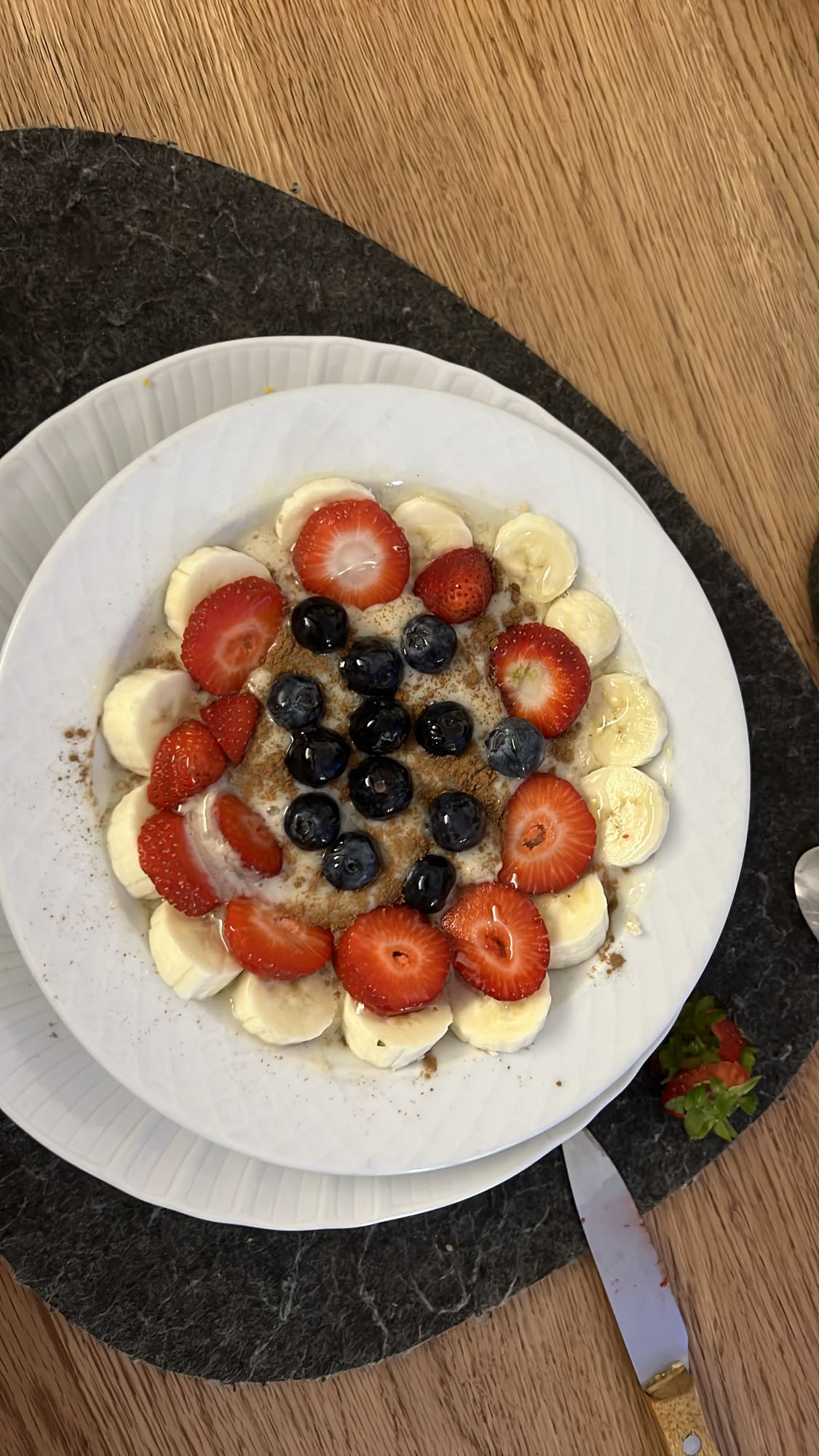 Porridge con frutta