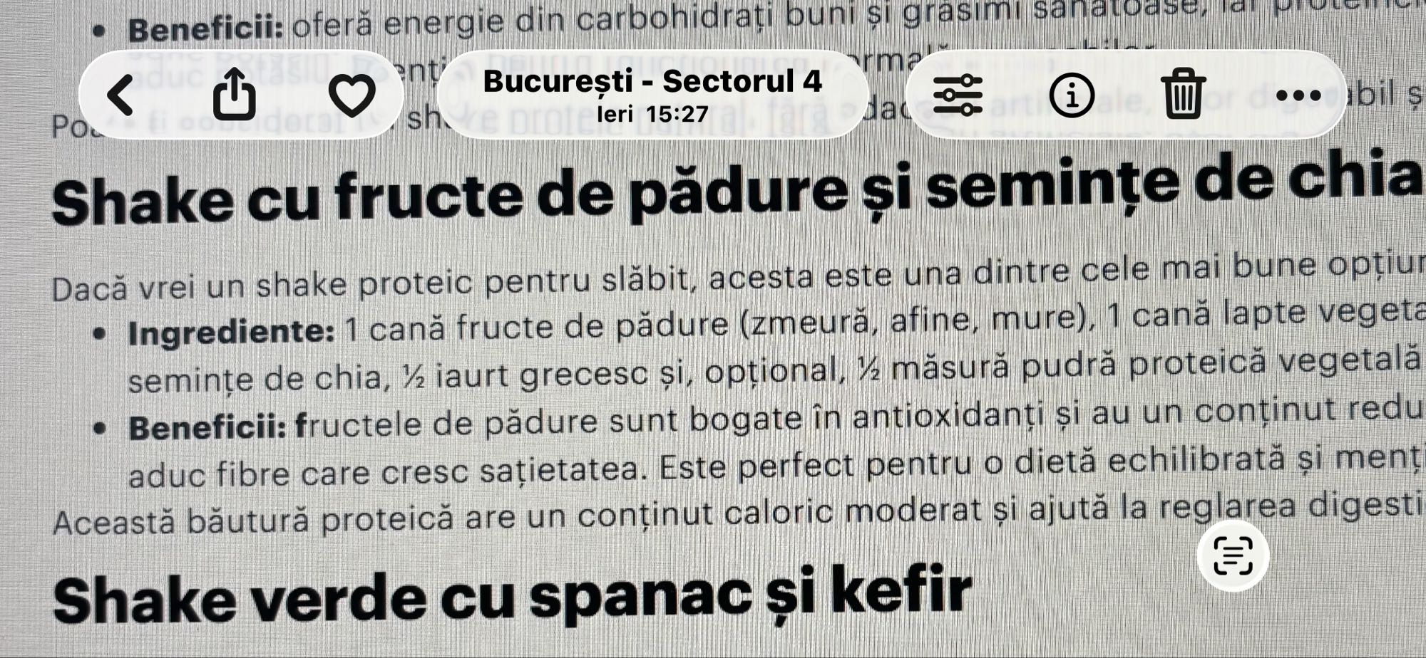 Shake cu fructe de pădure