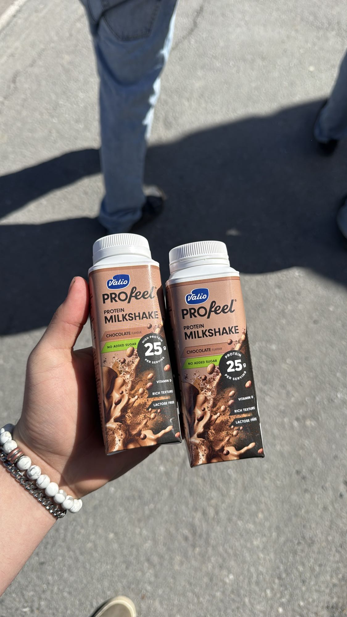 Två proteinmilkshakes