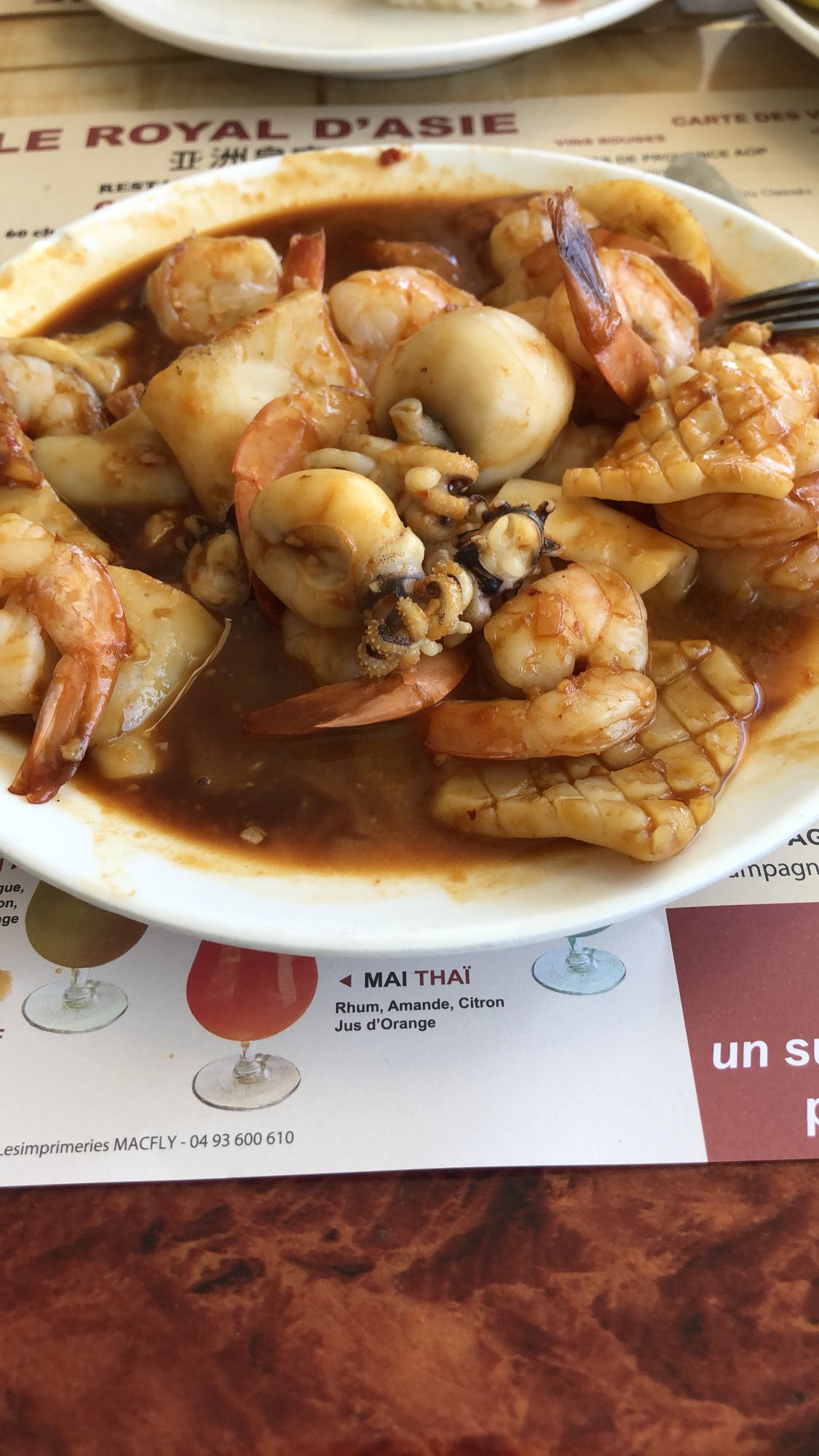 Fruits de mer sauce piquante