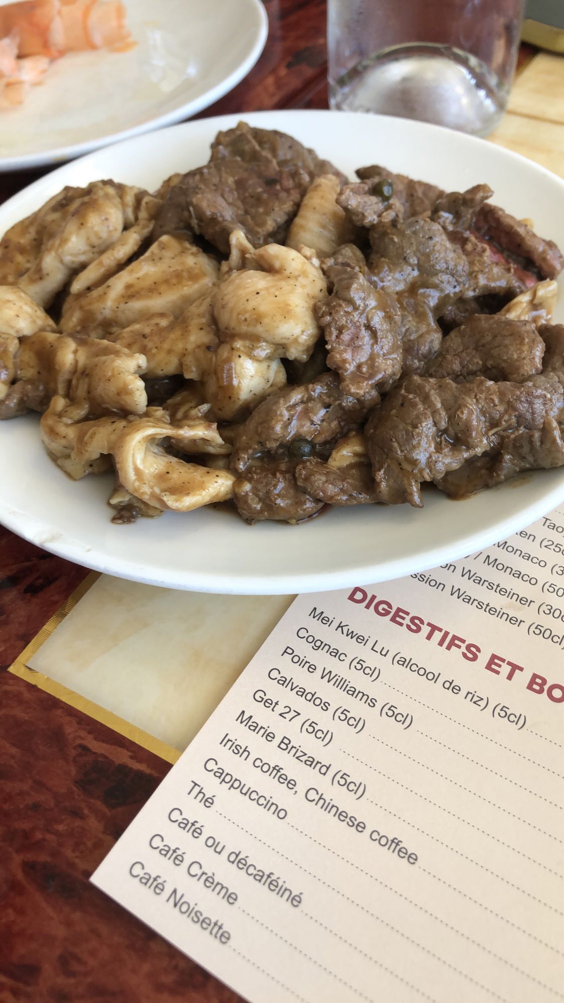 Poulet et boeuf sautés