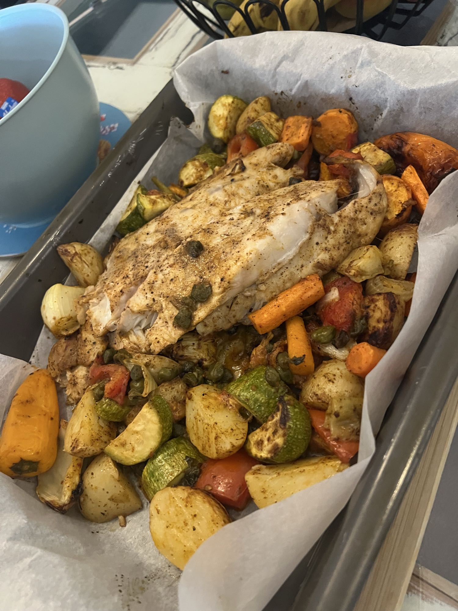 Roast Fish and Veg