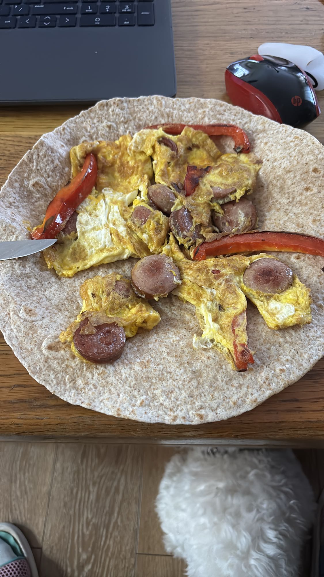 Kolbászos tojásos wrap
