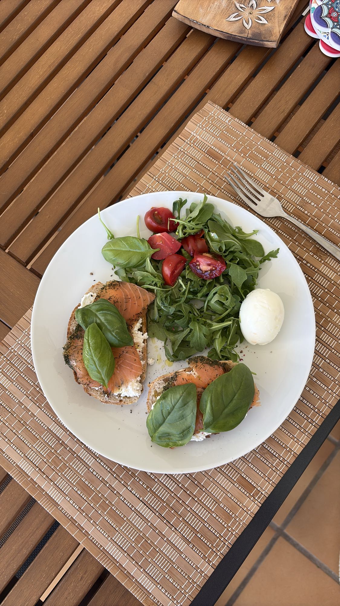 Salmon Toast Salad Plate with Homemade Sourdough Bread