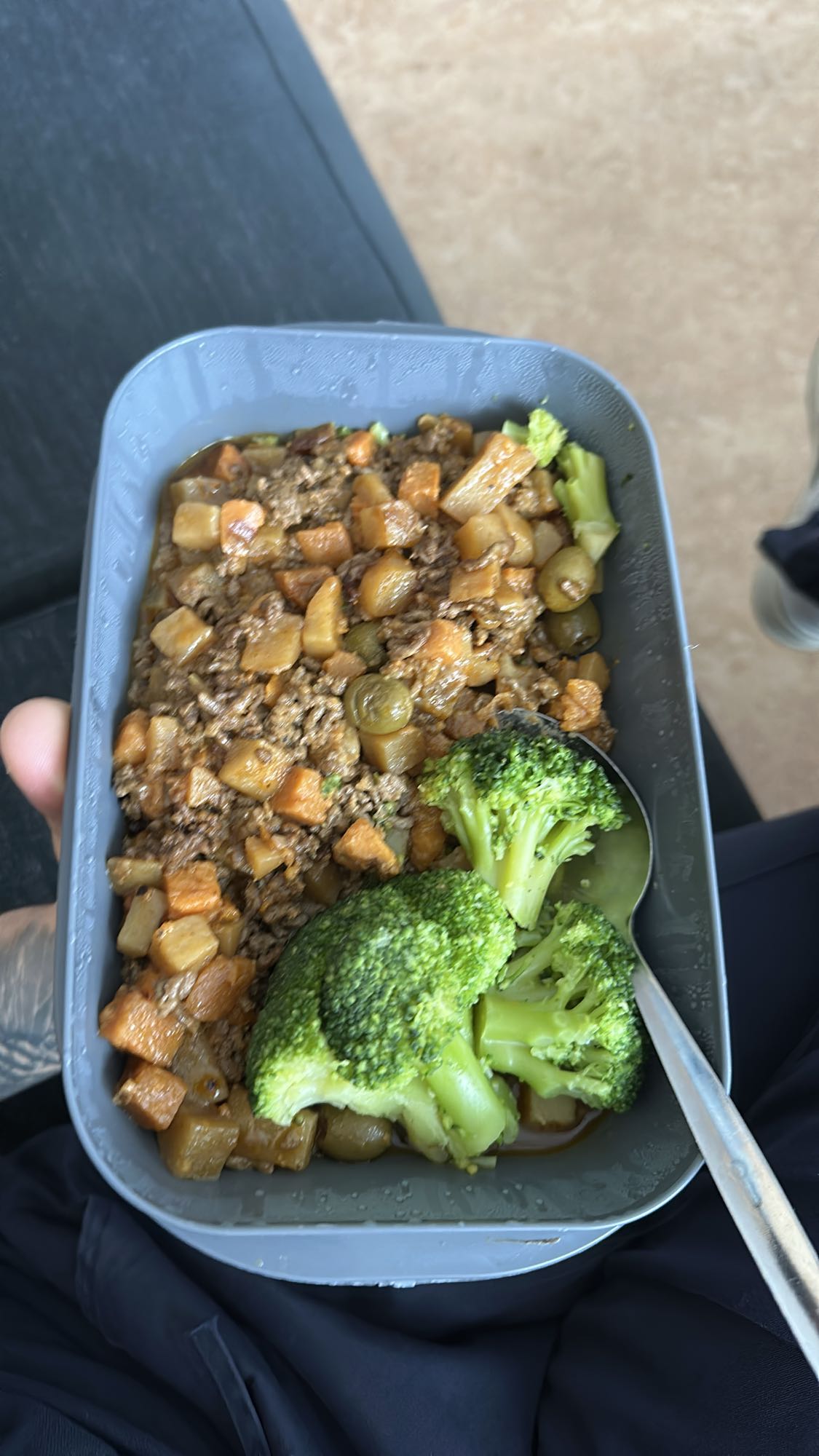 Köttfärs med broccoli